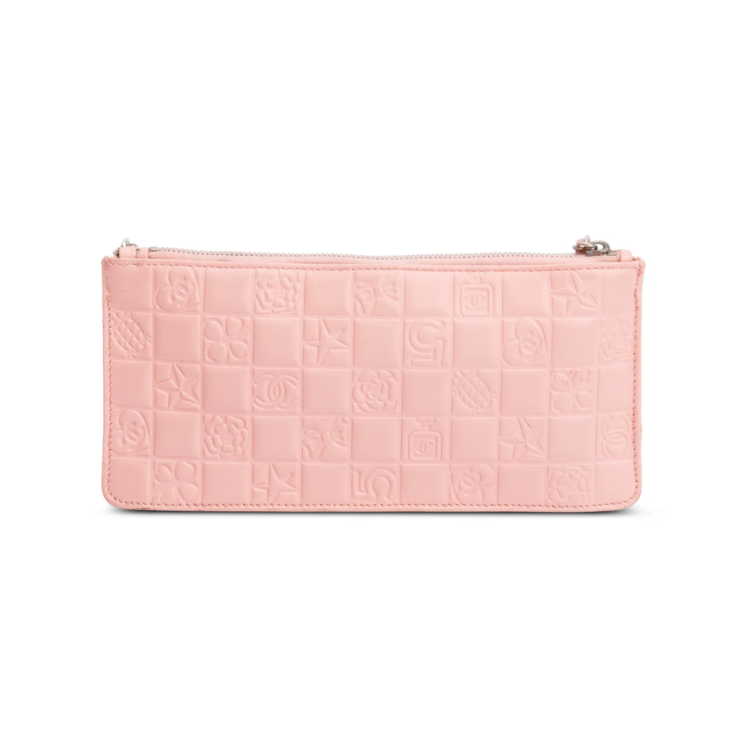 Chanel Pink Calfskin Leather Precious Symbol Pochette w/ Authenticity Card - Image 3