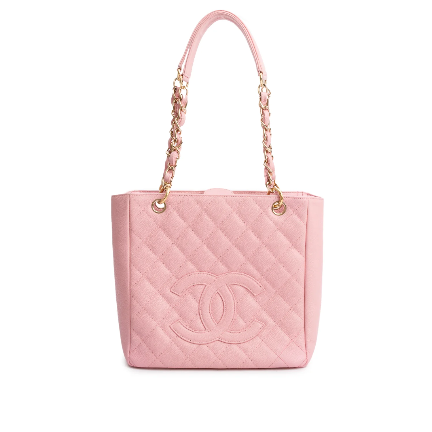 Chanel Pink Caviar Leather Petite Shopping Tote - Image 2