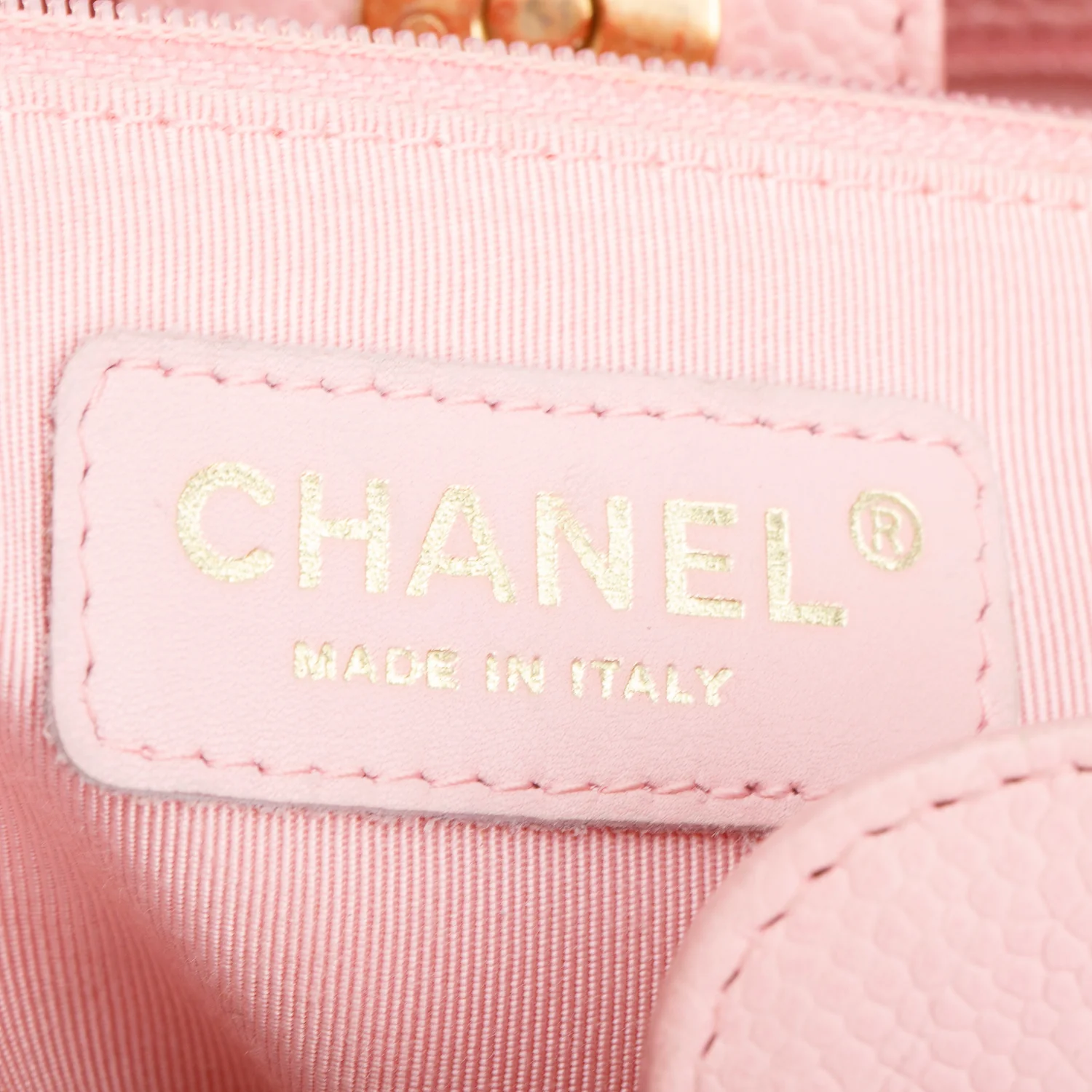 Chanel Pink Caviar Leather Petite Shopping Tote - Image 7