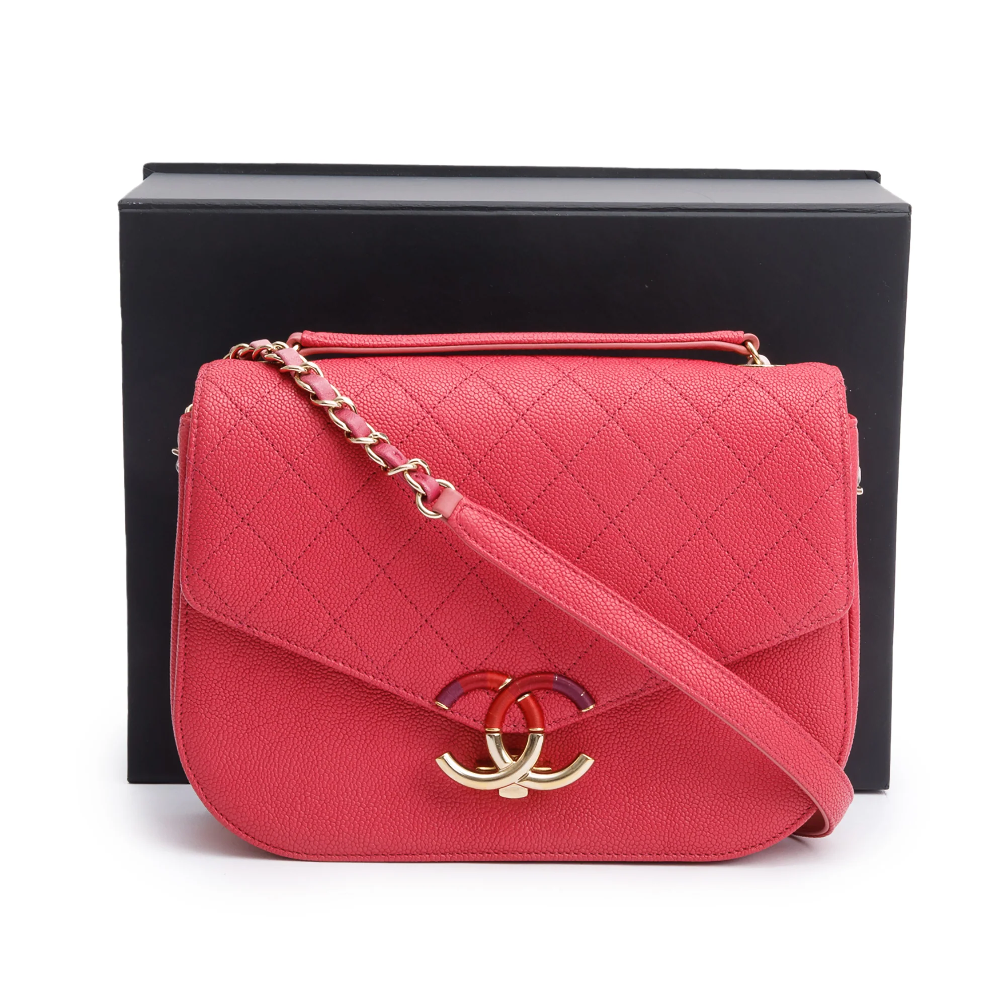 Chanel Pink Caviar Paris-Cuba Thread Around Flap Bag w/ Box & Authenticity Card - Image 2