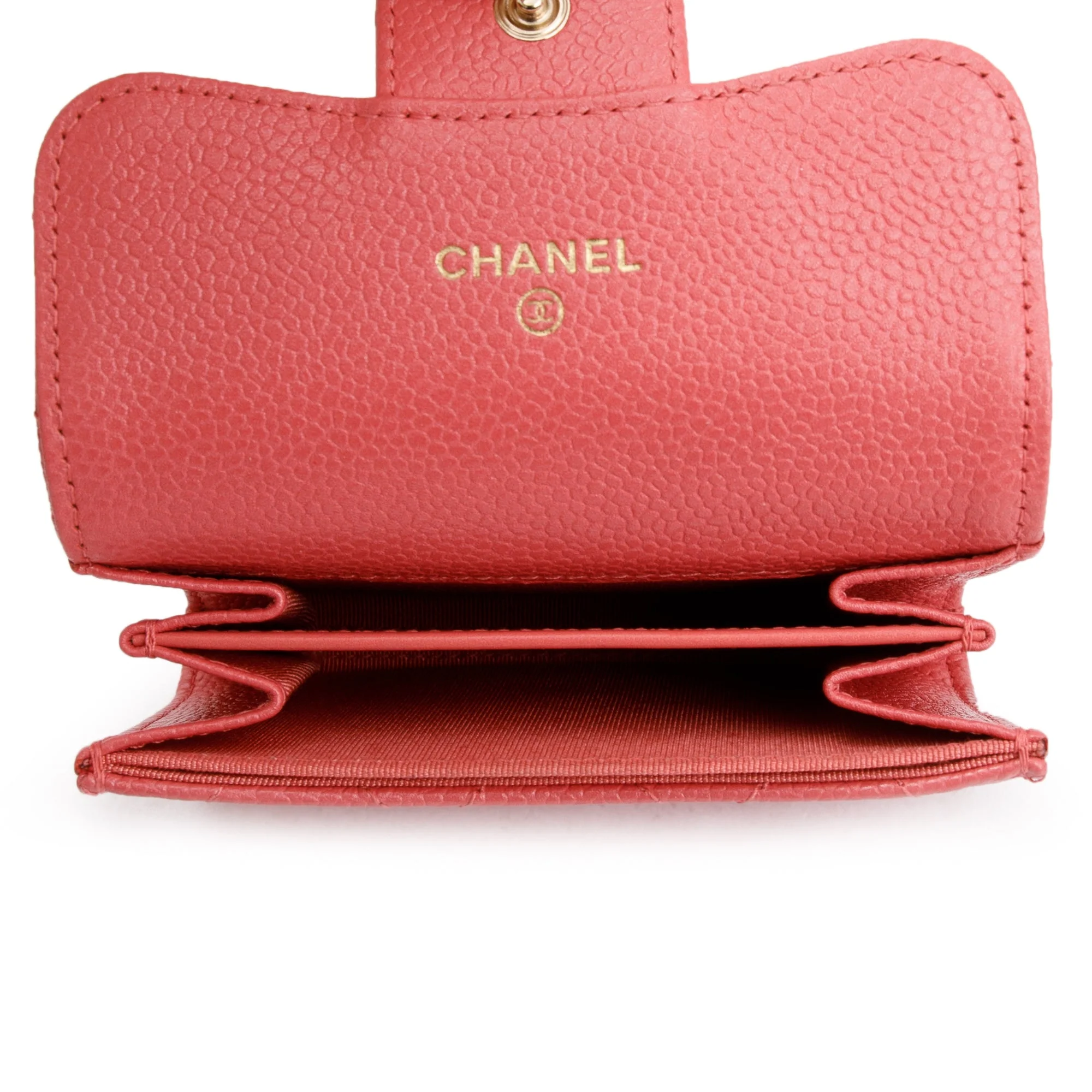 Chanel Pink Caviar Quilted Leather Flap Card Holder w/ Box & Authenticity Card - Image 5