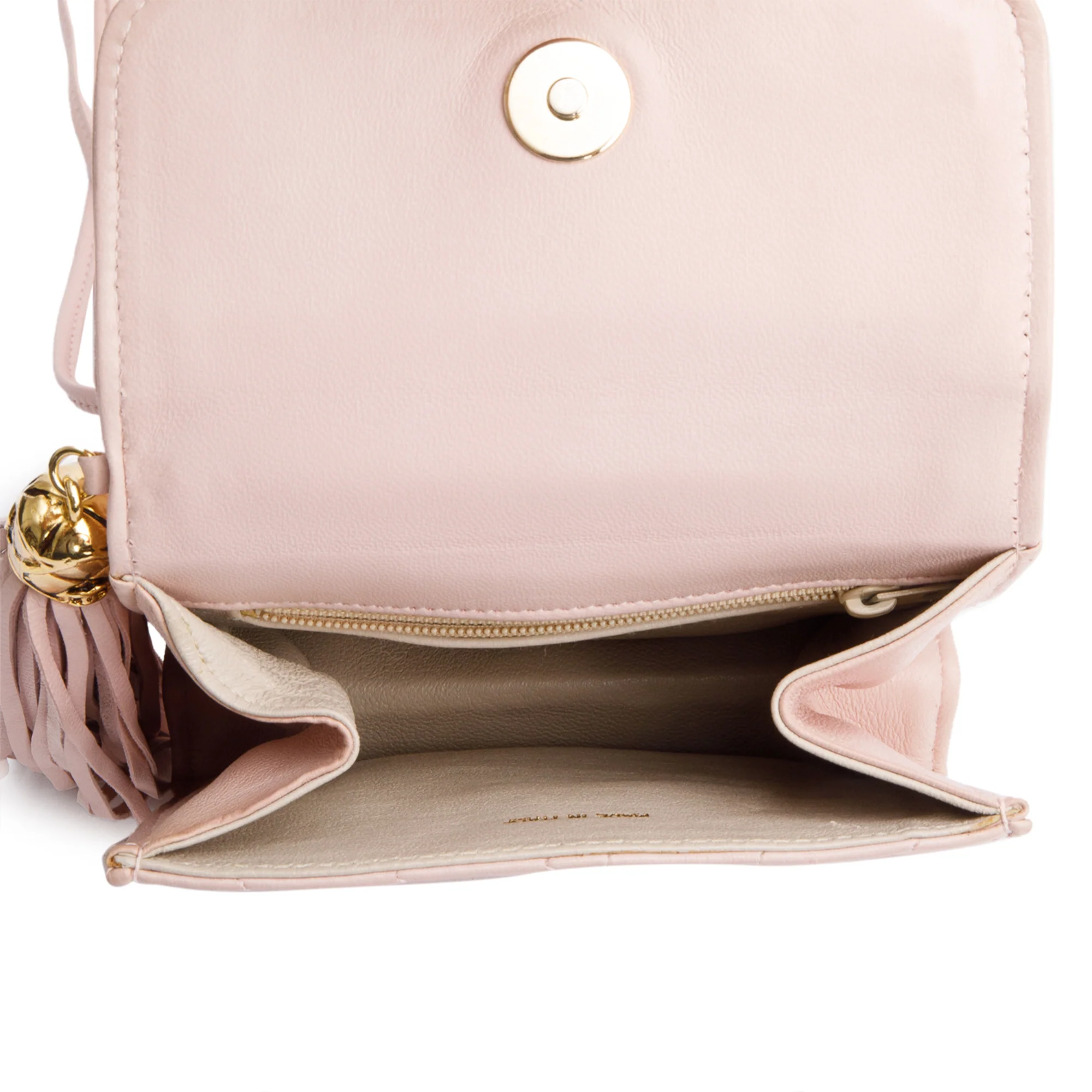 Chanel Pink Chevron Lambskin Leather Tassel Mini Flap Bag w/ Box - Image 8