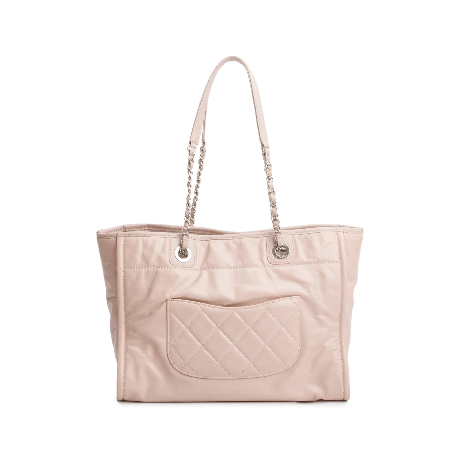 Chanel Pink Glazed Calfskin Small Deauville Tote - Image 5