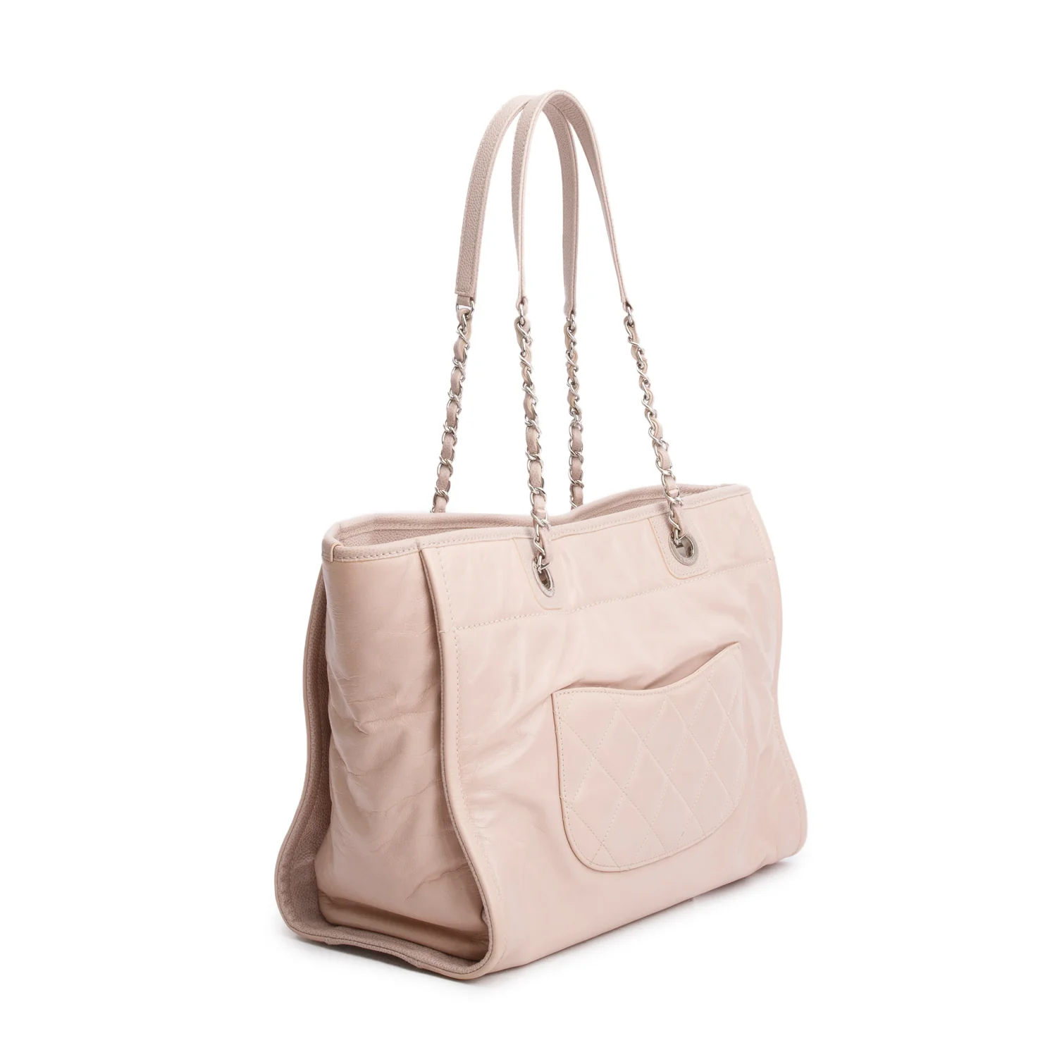 Chanel Pink Glazed Calfskin Small Deauville Tote - Image 6