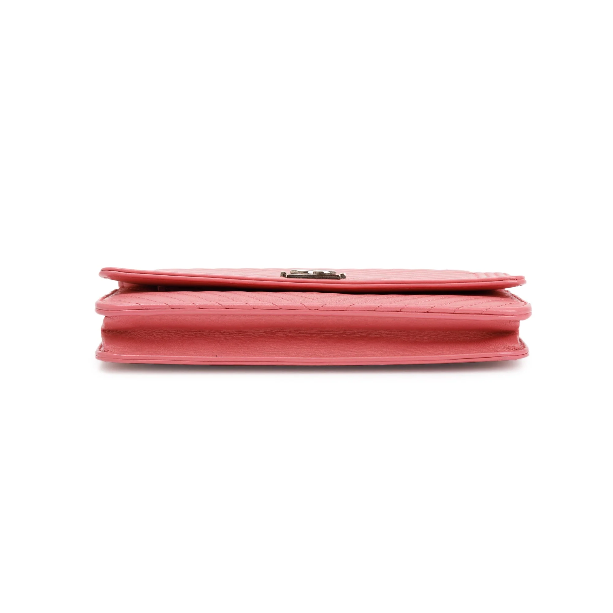 Chanel Pink Lambskin Leather Boy Wallet on Chain - Image 6