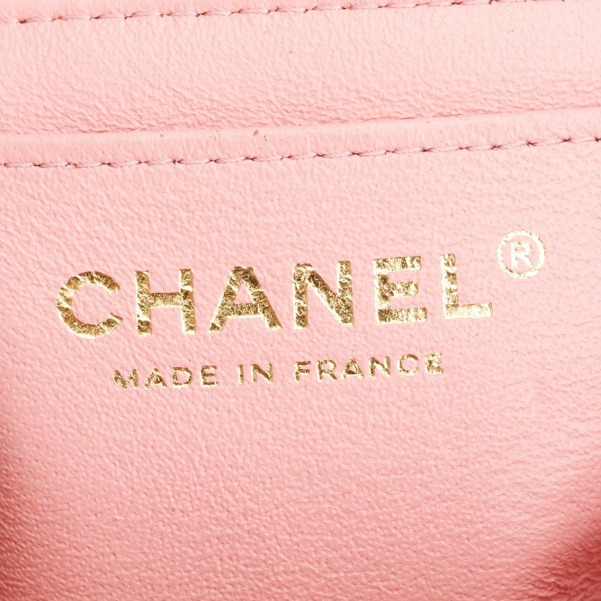 Chanel Pink Lambskin Leather Classic Mini Rectangular Flap Bag w/ Box & Authenticity Card - Image 9