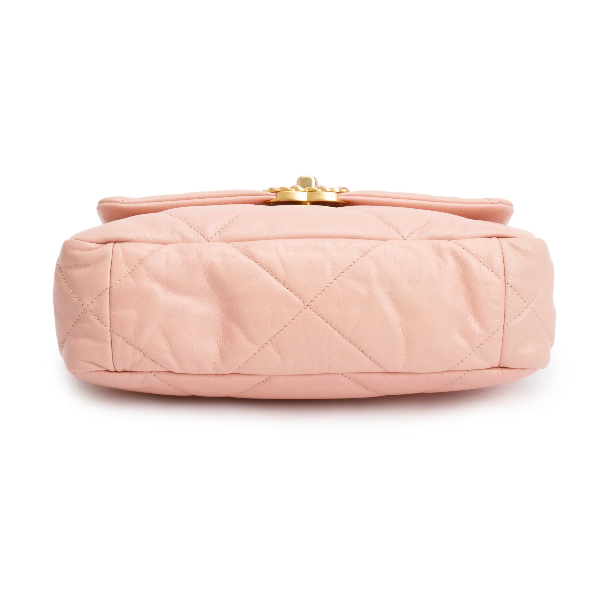 Chanel Pink Lambskin Leather Medium 19 Flap Bag w/ Authenticity Card - Image 7