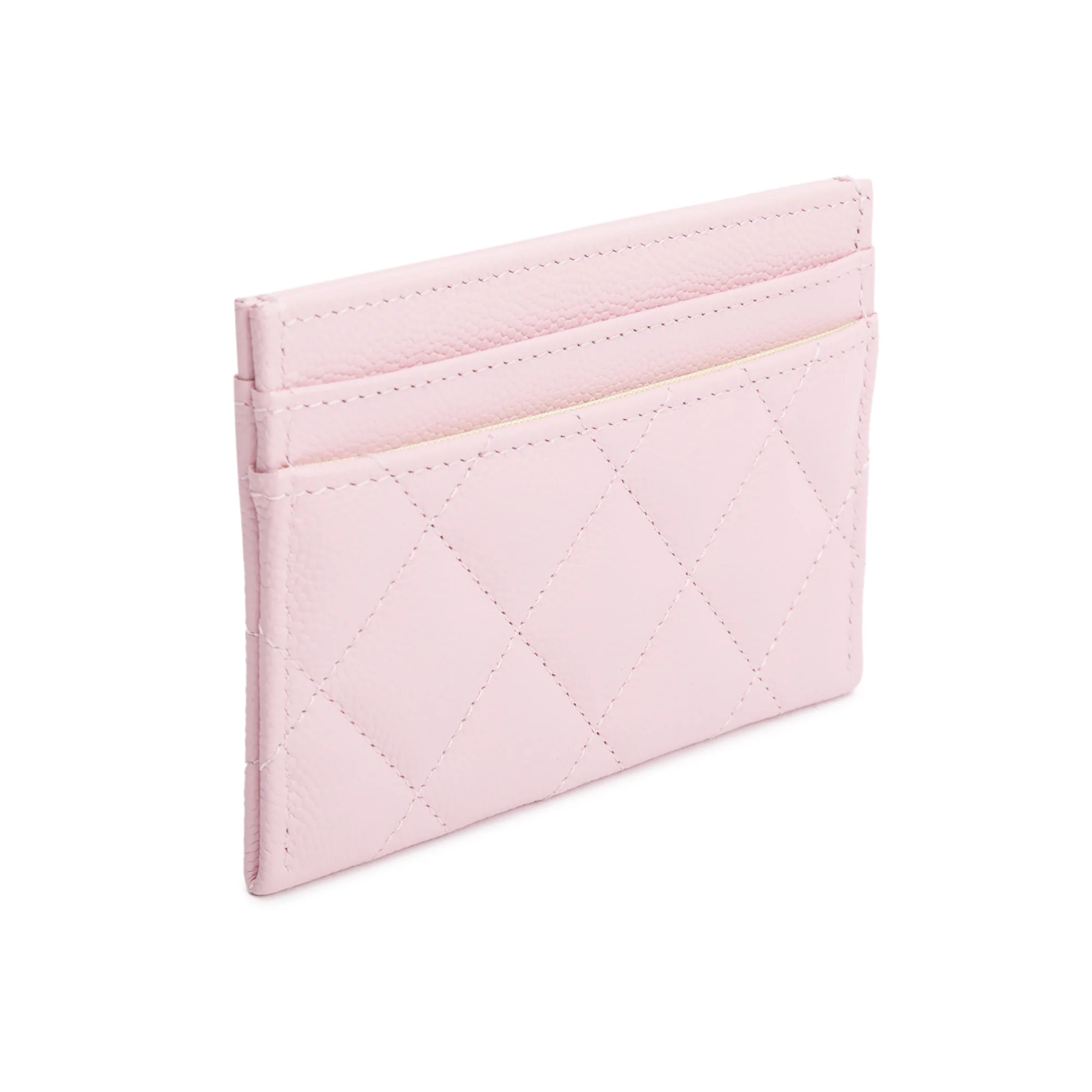 Chanel Pink Quilted Caviar Leather Card Holder w/ Box - Image 5