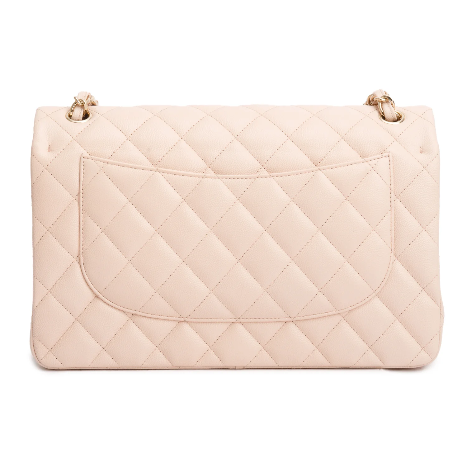 Chanel Pink Quilted Caviar Leather Classic Jumbo Double Flap Bag w/ Authenticity Card - Image 5