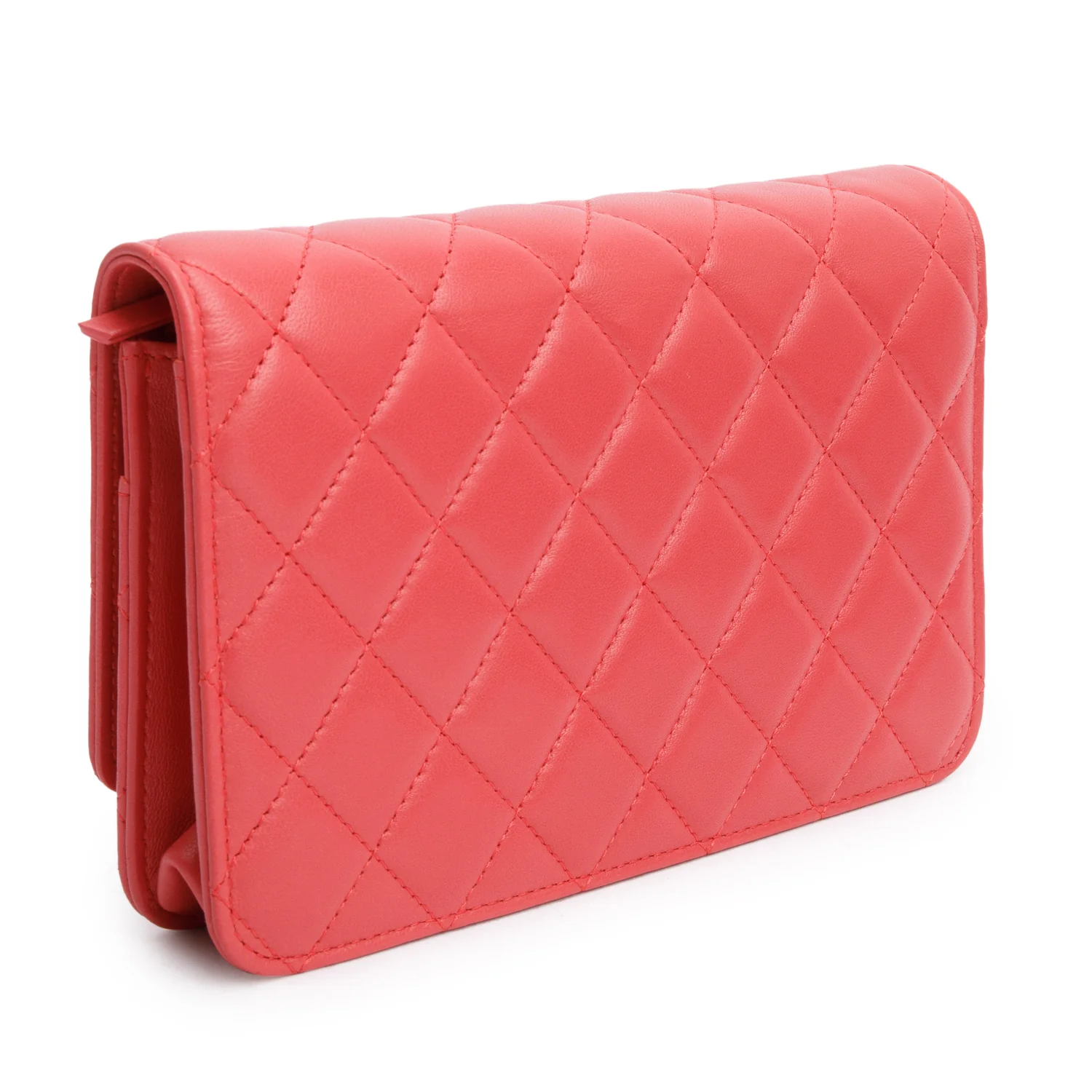 Chanel Pink Quilted Lambskin Leather 18k Lucky Charms Wallet on Chain w/ Box - Image 7
