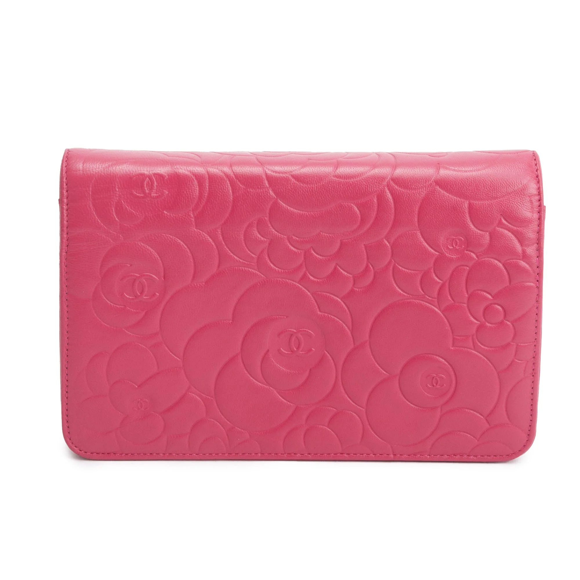 Chanel Pink Quilted Lambskin Leather Camellia Classic Wallet on Chain w/ Box & Authenticity Card - Image 6