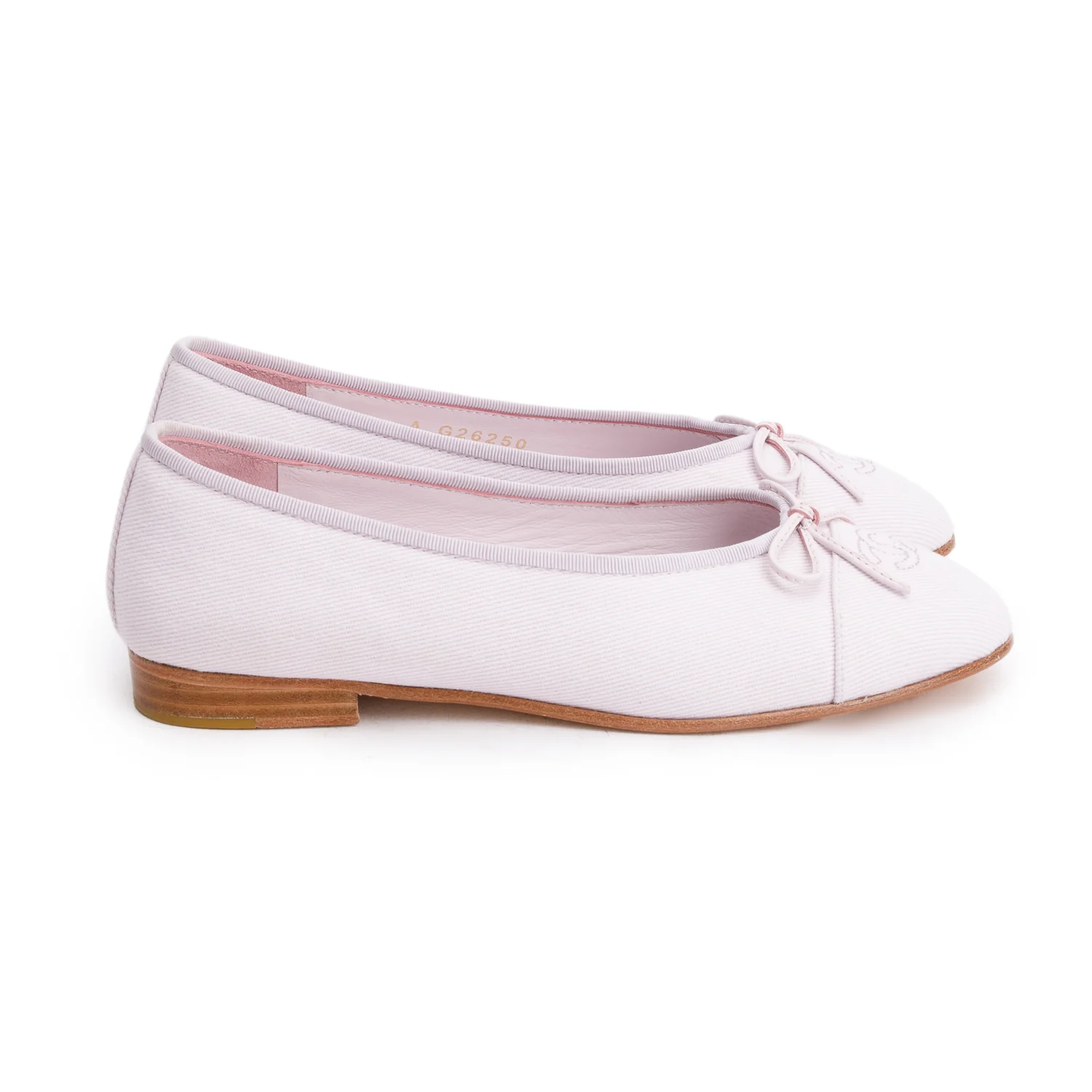 Chanel Purple Monochrome Canvas CC Cap Toe Ballet Flats, Size 39.5 - Image 2