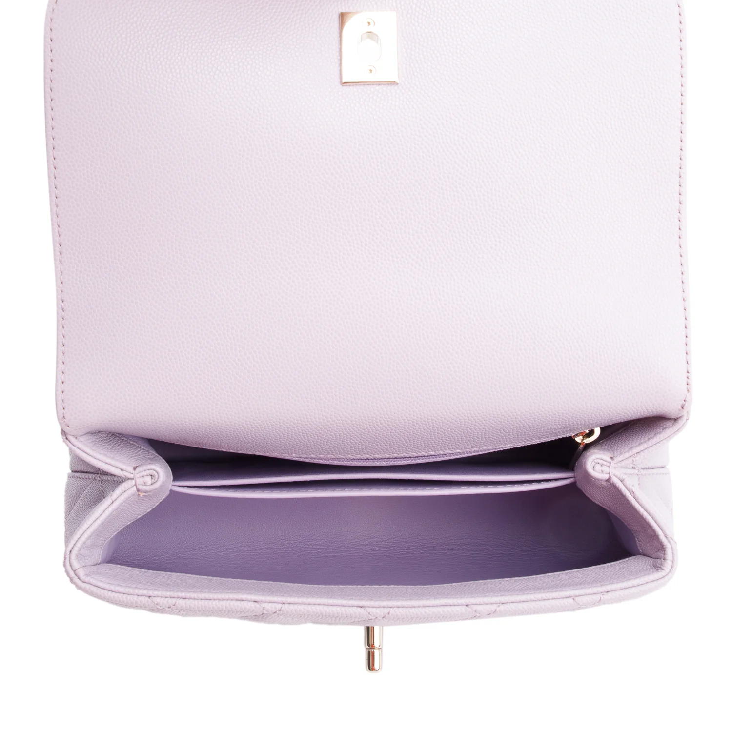 Chanel Purple Quilted Caviar Leather Small Coco Handle Bag w/ Strap & Box - Image 9