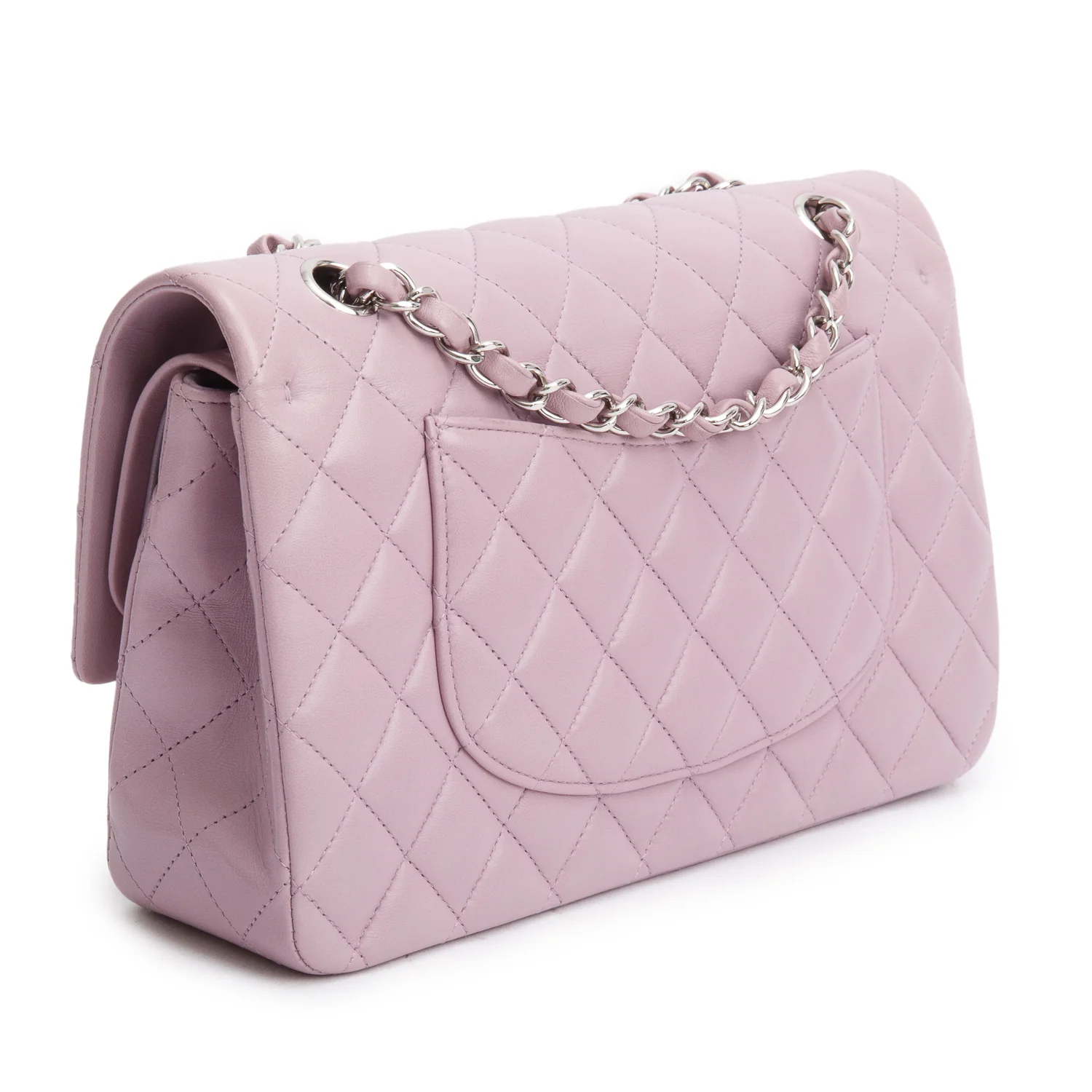 Chanel Purple Quilted Lambskin Leather Classic Medium Double Flap Bag w/ Box & Authenticity Card - Image 7