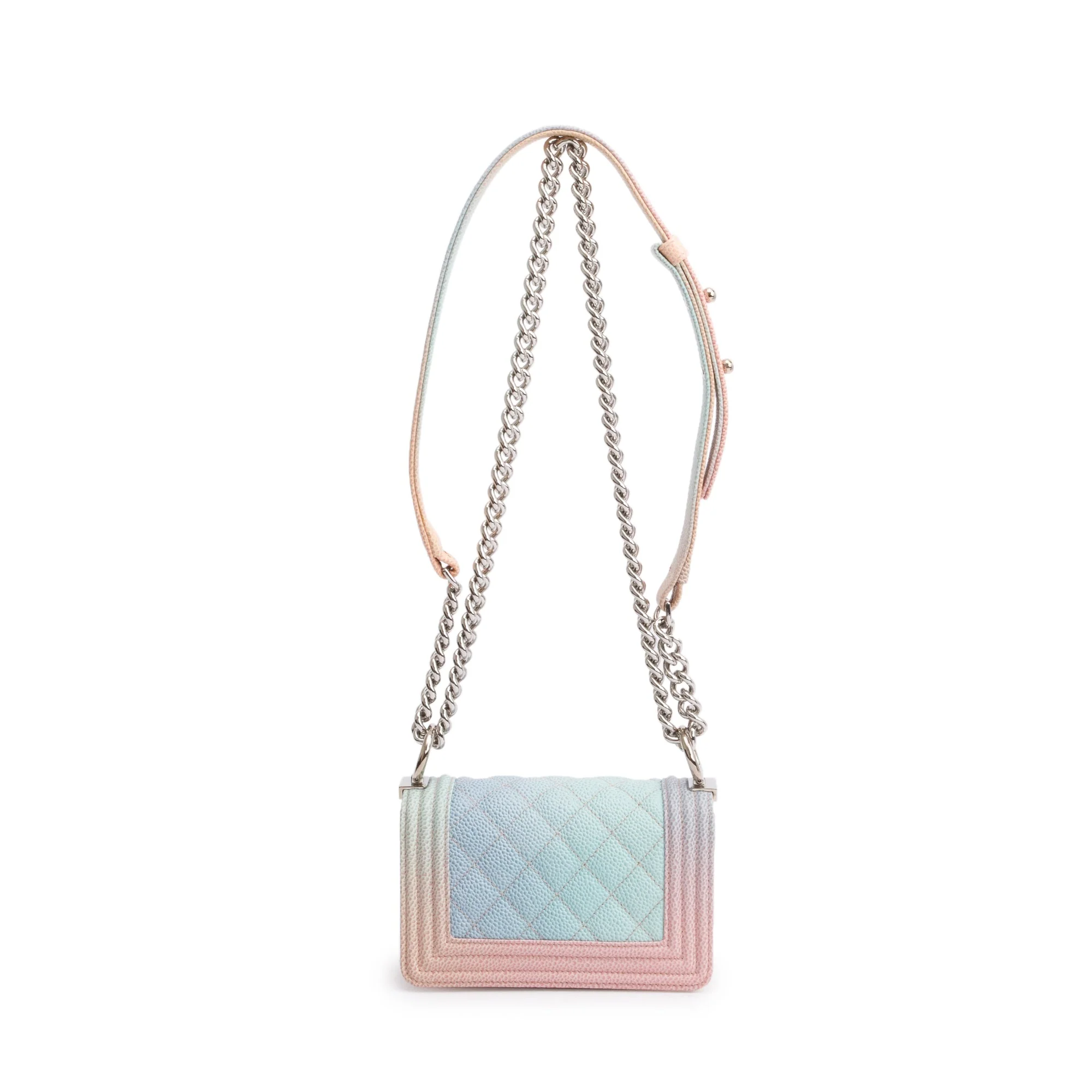 Chanel Rainbow Caviar Leather Mini Boy Flap Bag w/ Authenticity Card - Image 5