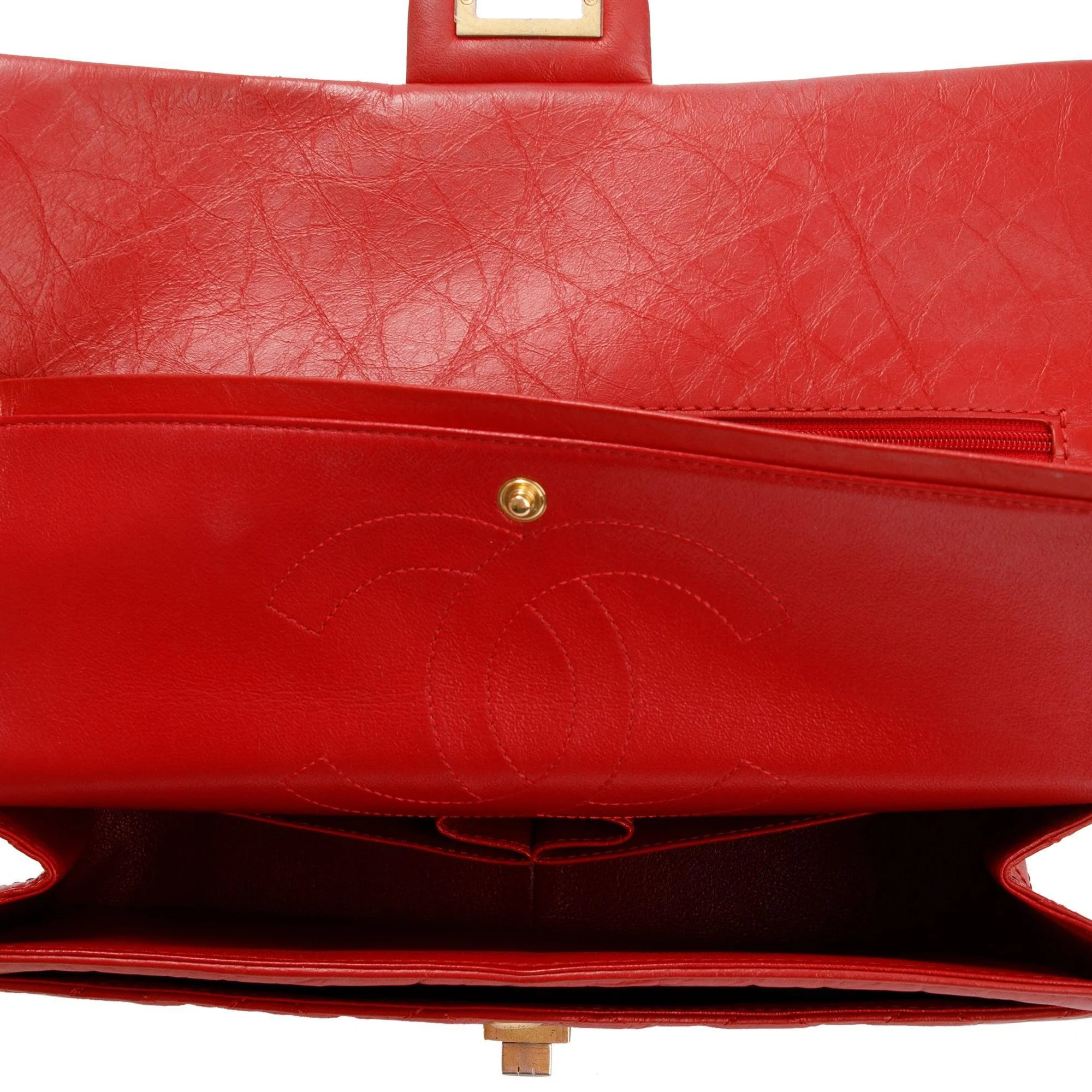 Chanel Red Calfskin Leather 2.55 Reissue 226 Double Flap Bag - Image 11