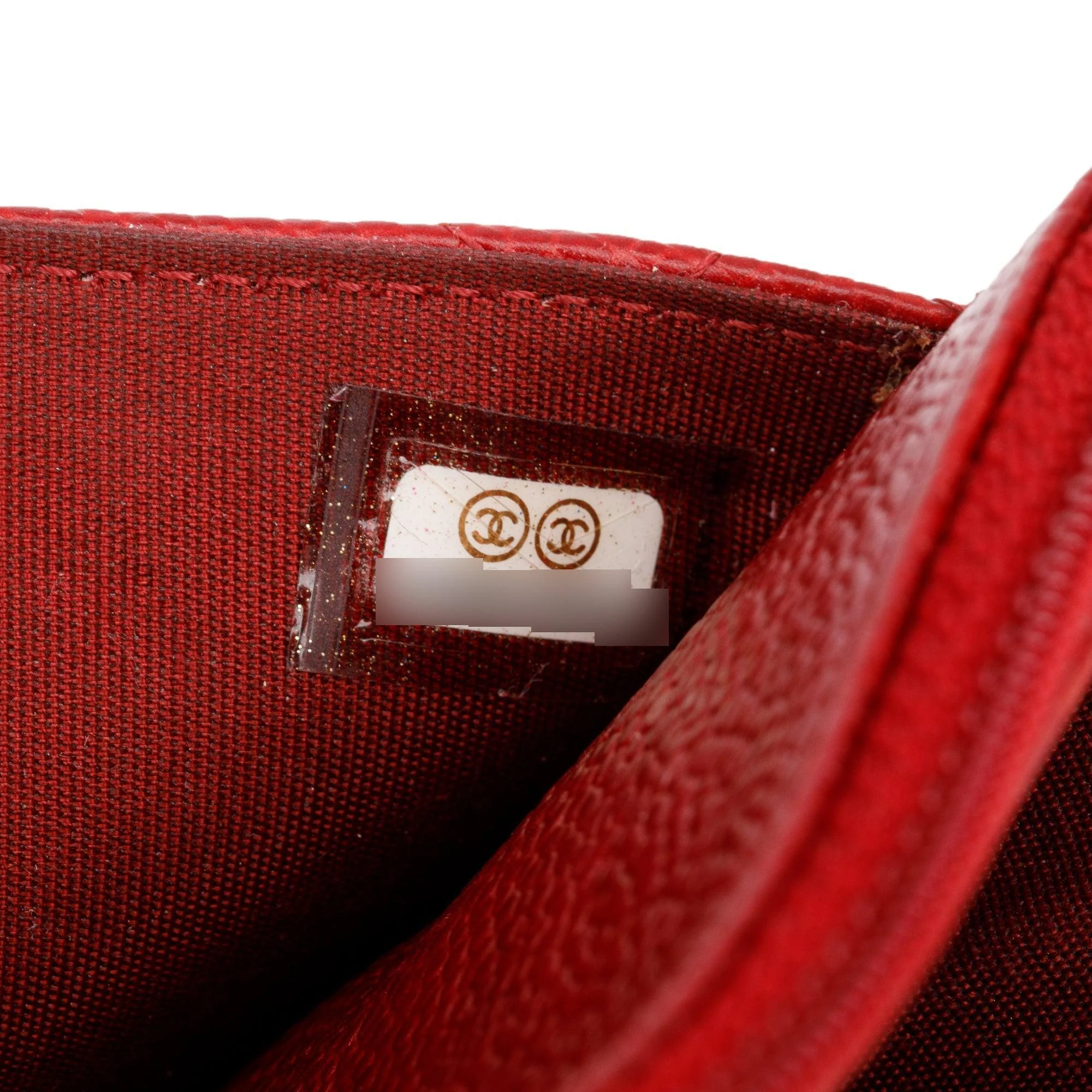 Chanel Red Caviar Leather Boy Wallet on Chain - Image 8