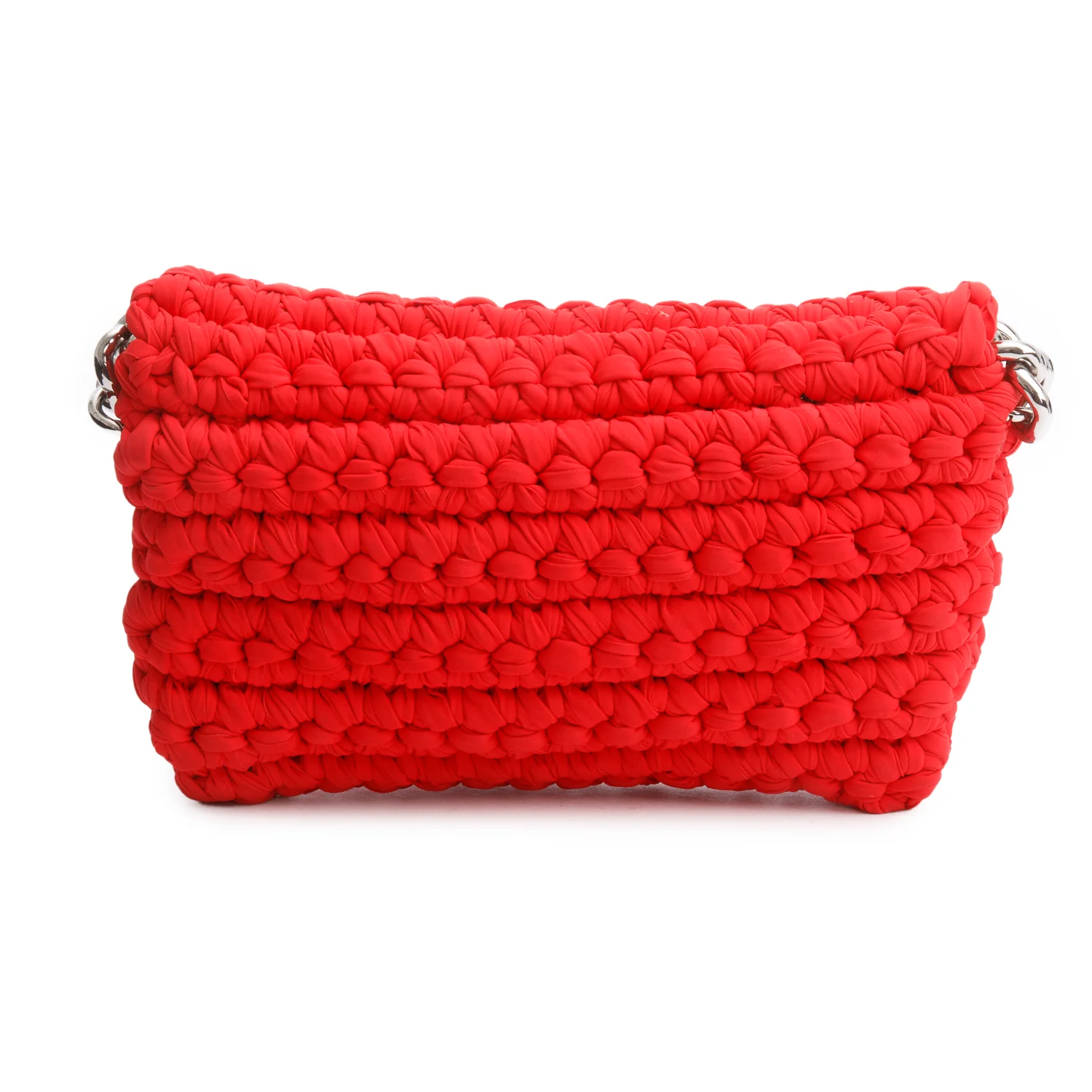 Chanel Red Fancy Crochet Single Flap Bag - Image 5