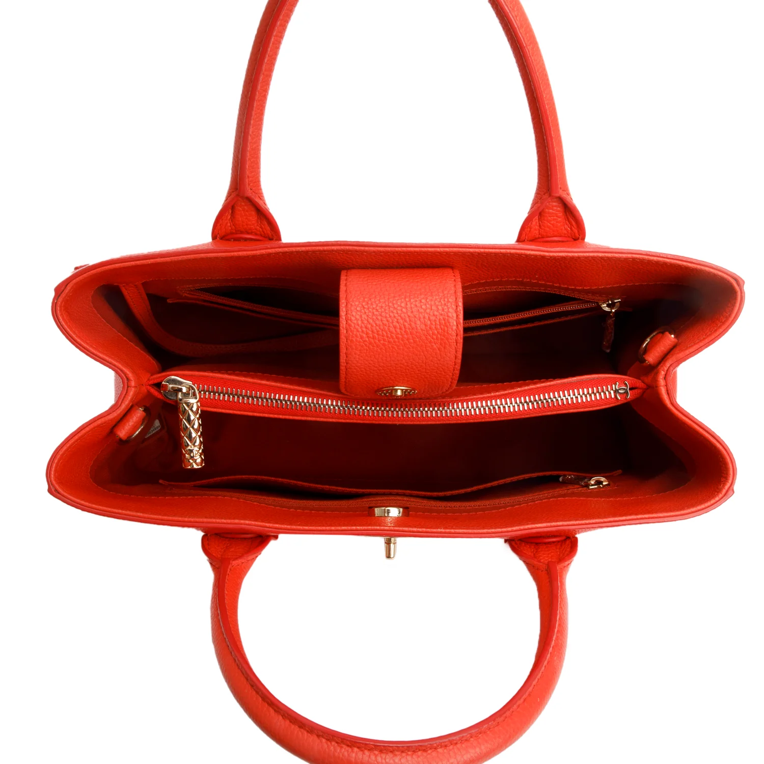 Chanel Red Grained Calfskin Small Neo Executive Shopper Tote w/ Strap - Image 8