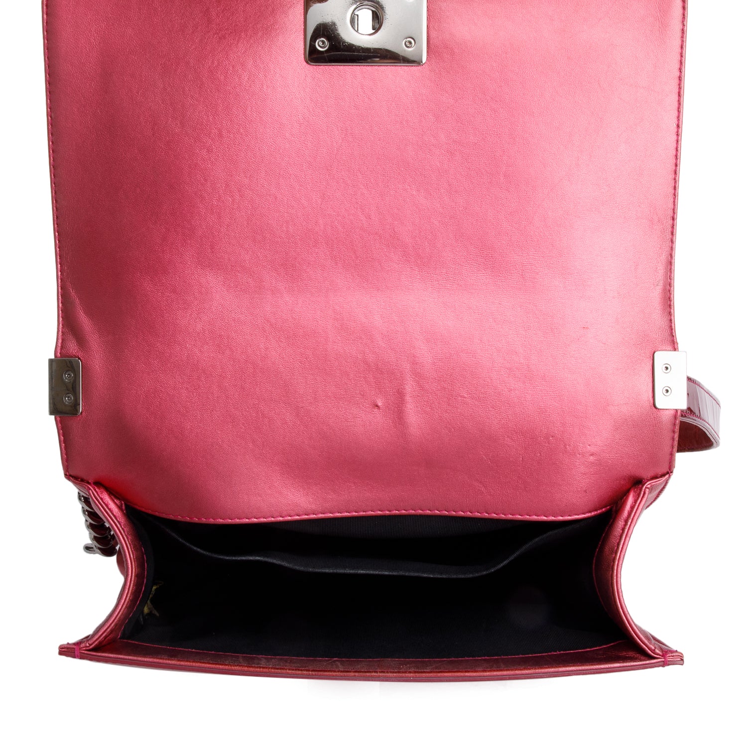 Chanel Red Patent Leather Medium Boy Bag w/ Box & Authenticity Card - Image 8