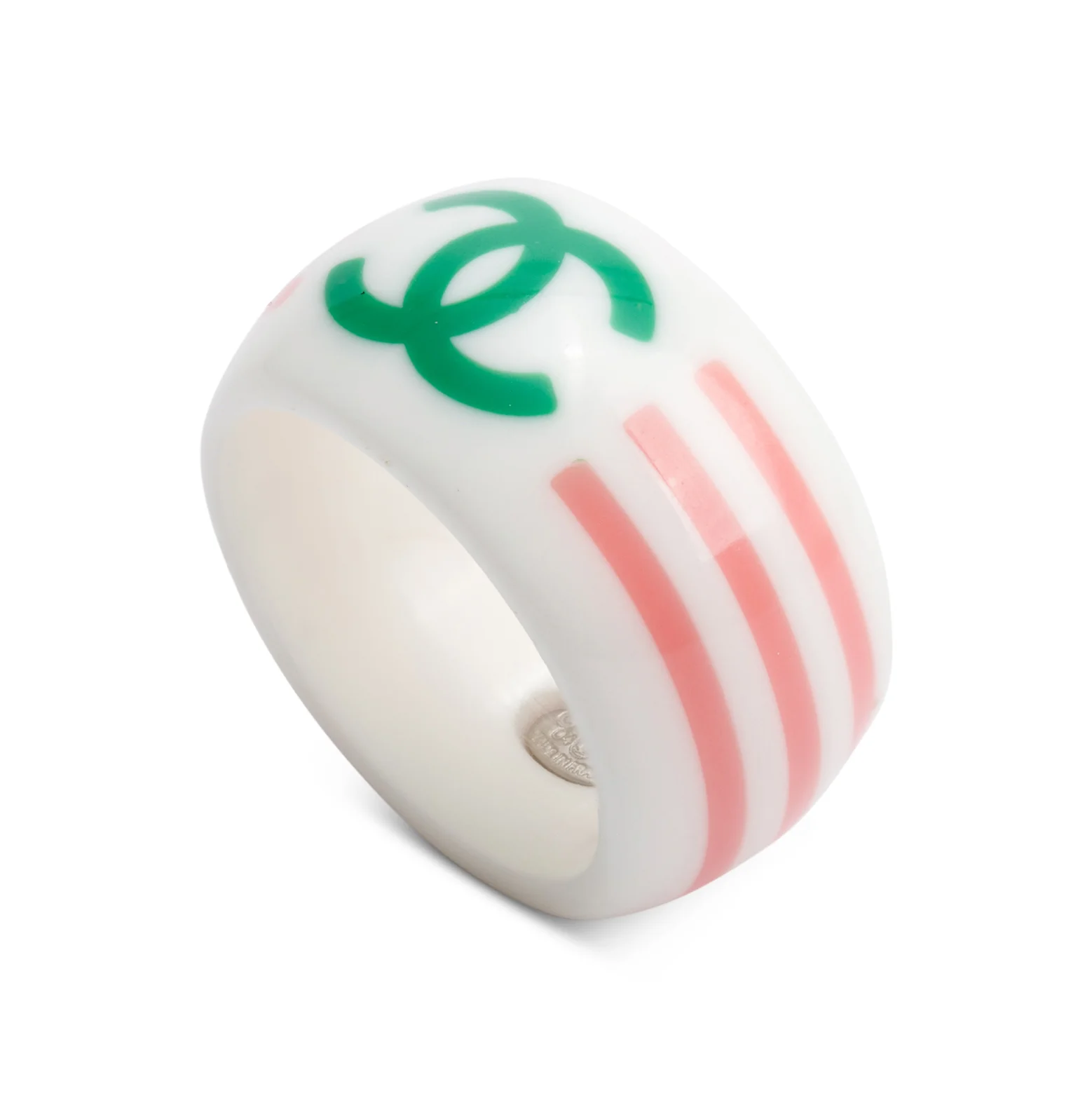 Chanel Resin CC Band Ring, Size 6.5 - Image 3
