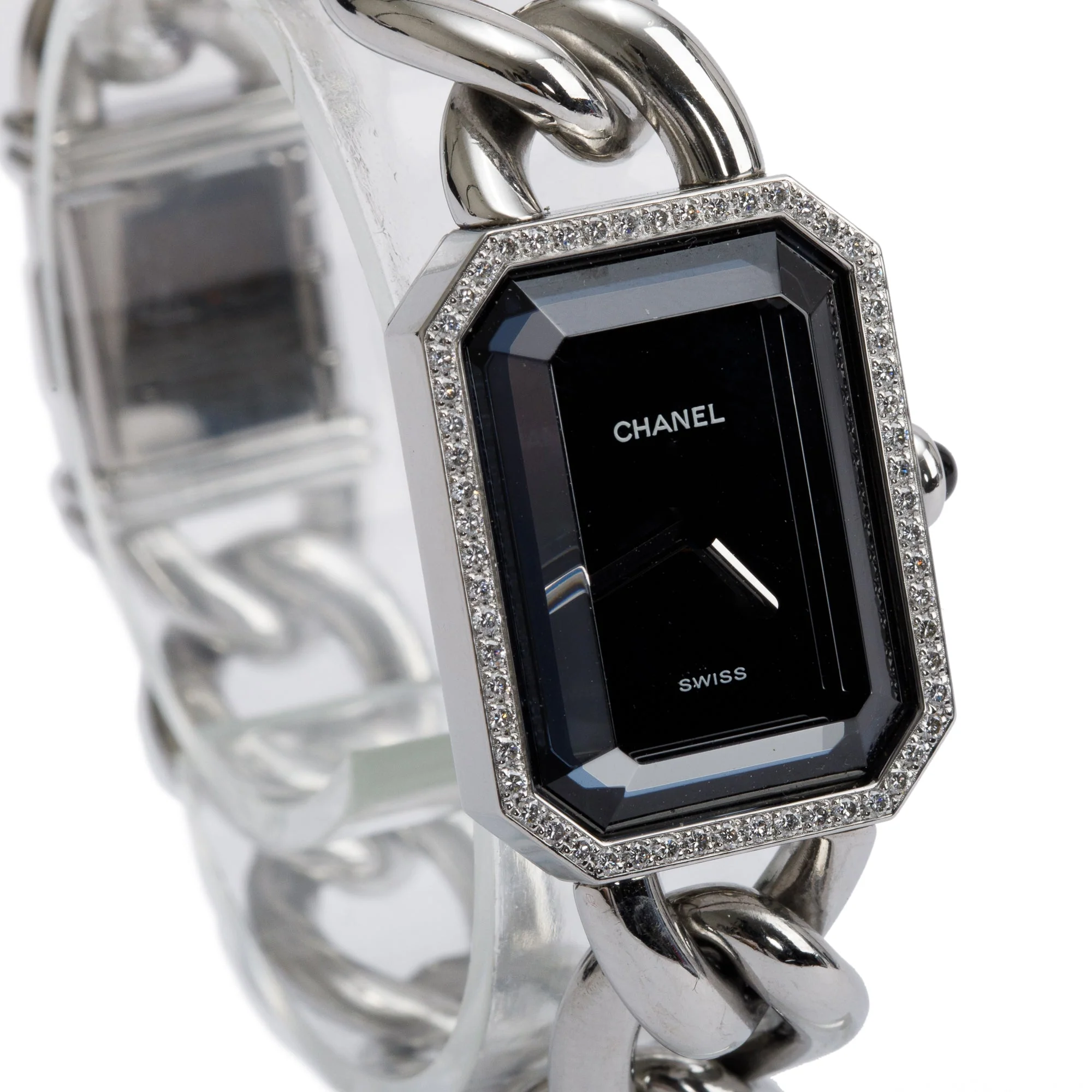 Chanel Stainless Steel Diamond Bezel Premiere Gourmette Watch H7020 w/ Box & Papers - Image 3