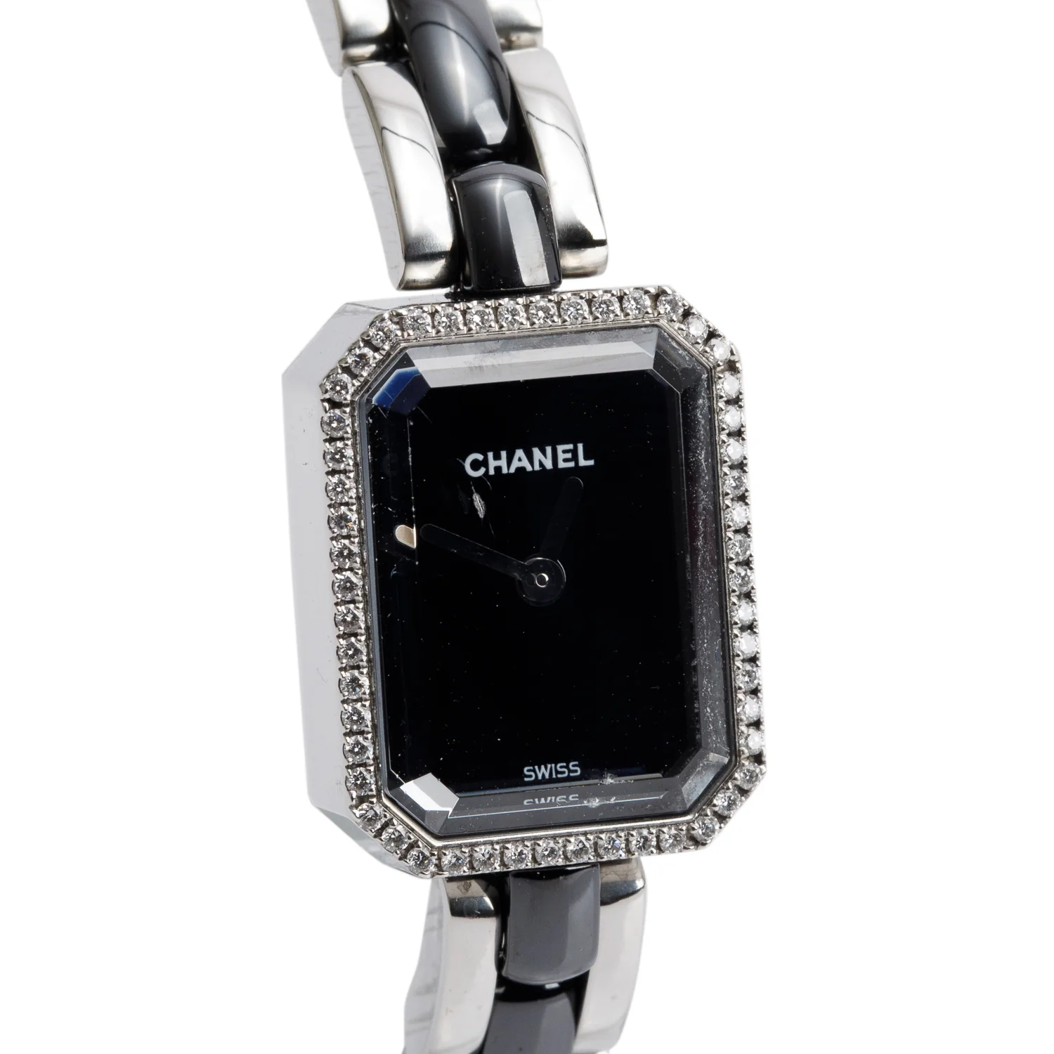 Chanel Stainless Steel Diamond Premiere Ceramic Watch Black Dial H2163 - Image 2