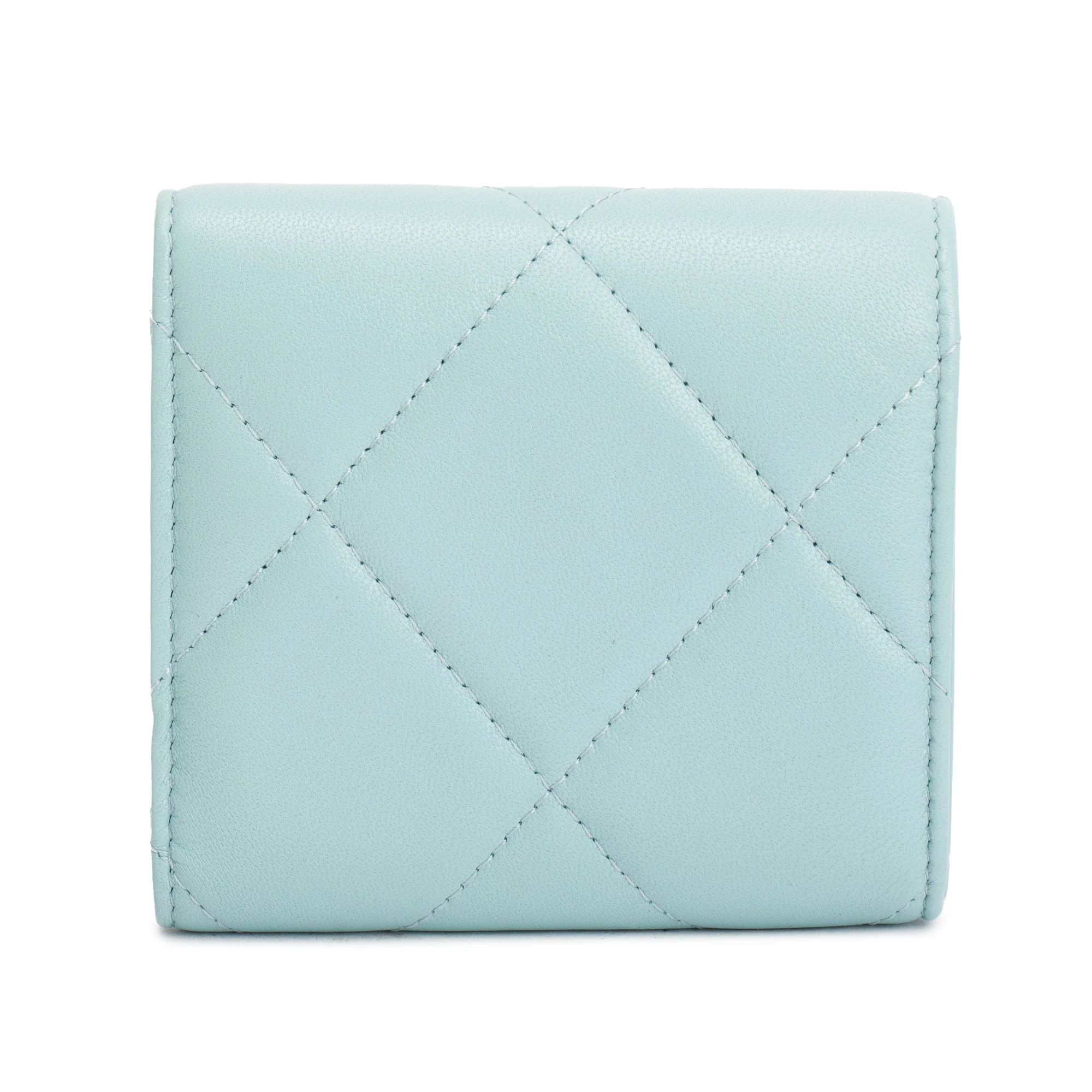 Chanel Teal Quilted Leather Small 19 Flap Wallet - Image 3