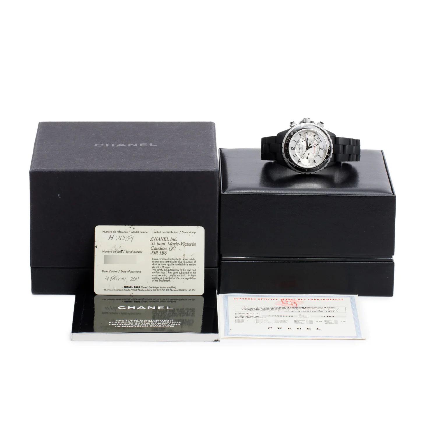 Chanel Titanium & Black Ceramic J12 41 MM Automatic Chronograph Watch w/ Box & Papers - Image 2