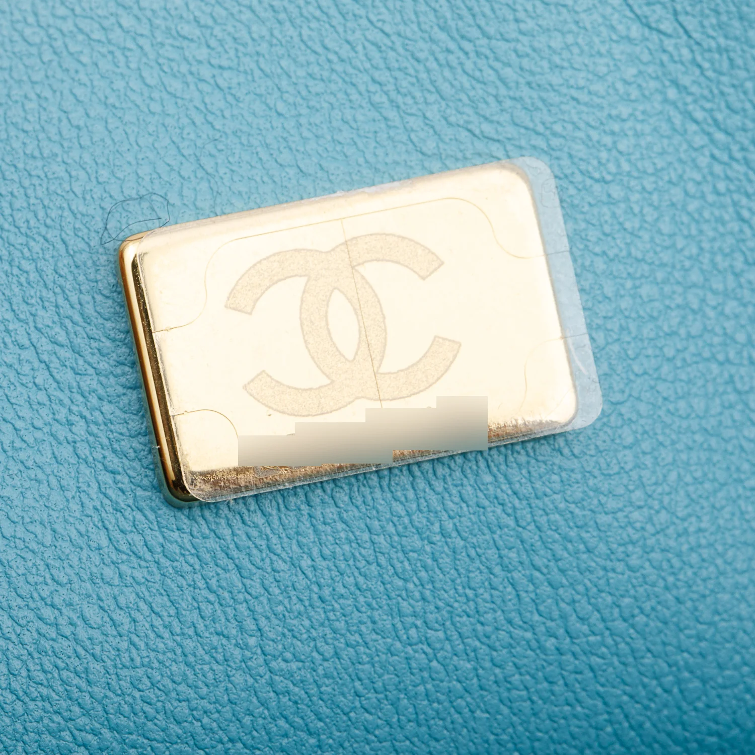 Chanel Turquoise Quilted Lambskin Leather Rectangular Mini Crystal Top Flap Bag w/ Box - Image 10