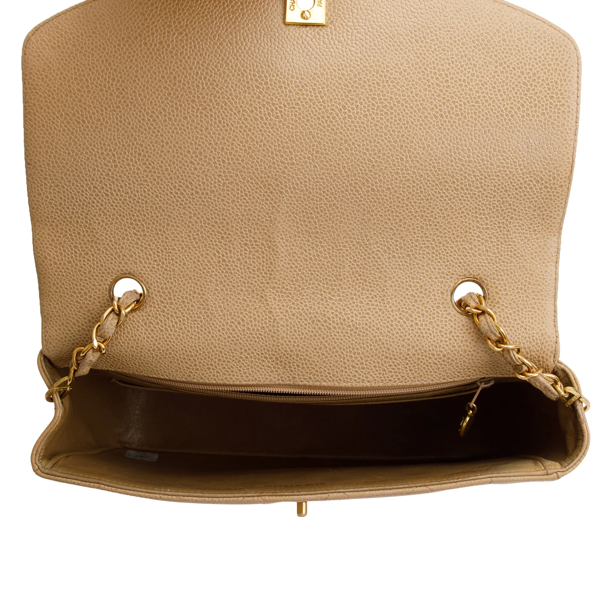 Chanel Vintage Beige Caviar Leather Medium Diana Flap Bag w/ Box - Image 11