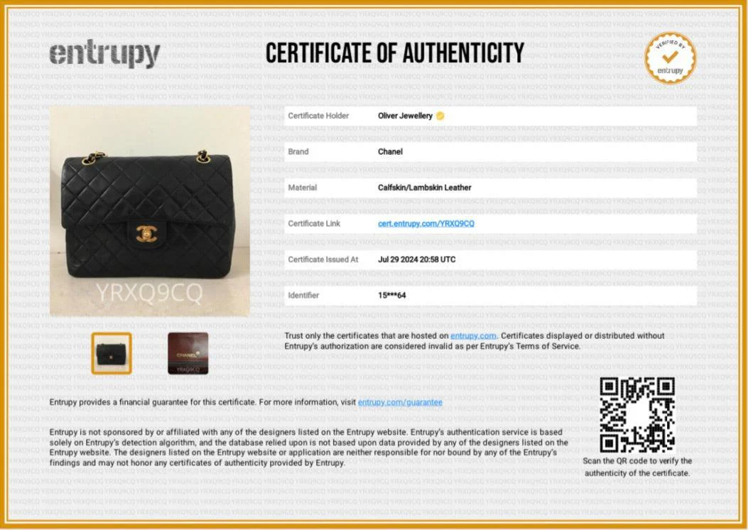 Chanel Vintage Black Lamskin Leather Medium Square Double Flap Bag w/ Authenticity Card - Image 10