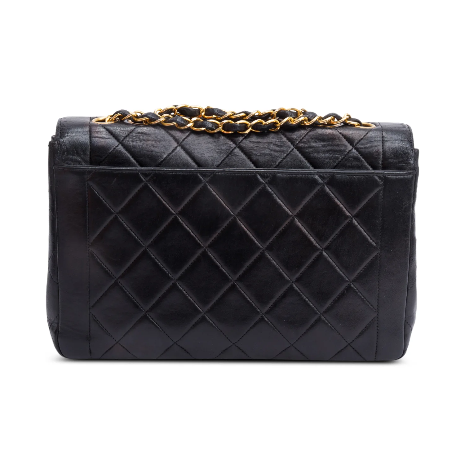 Chanel Vintage Black Quilted Lambskin Leather Medium CC Chain Flap Bag - Image 5