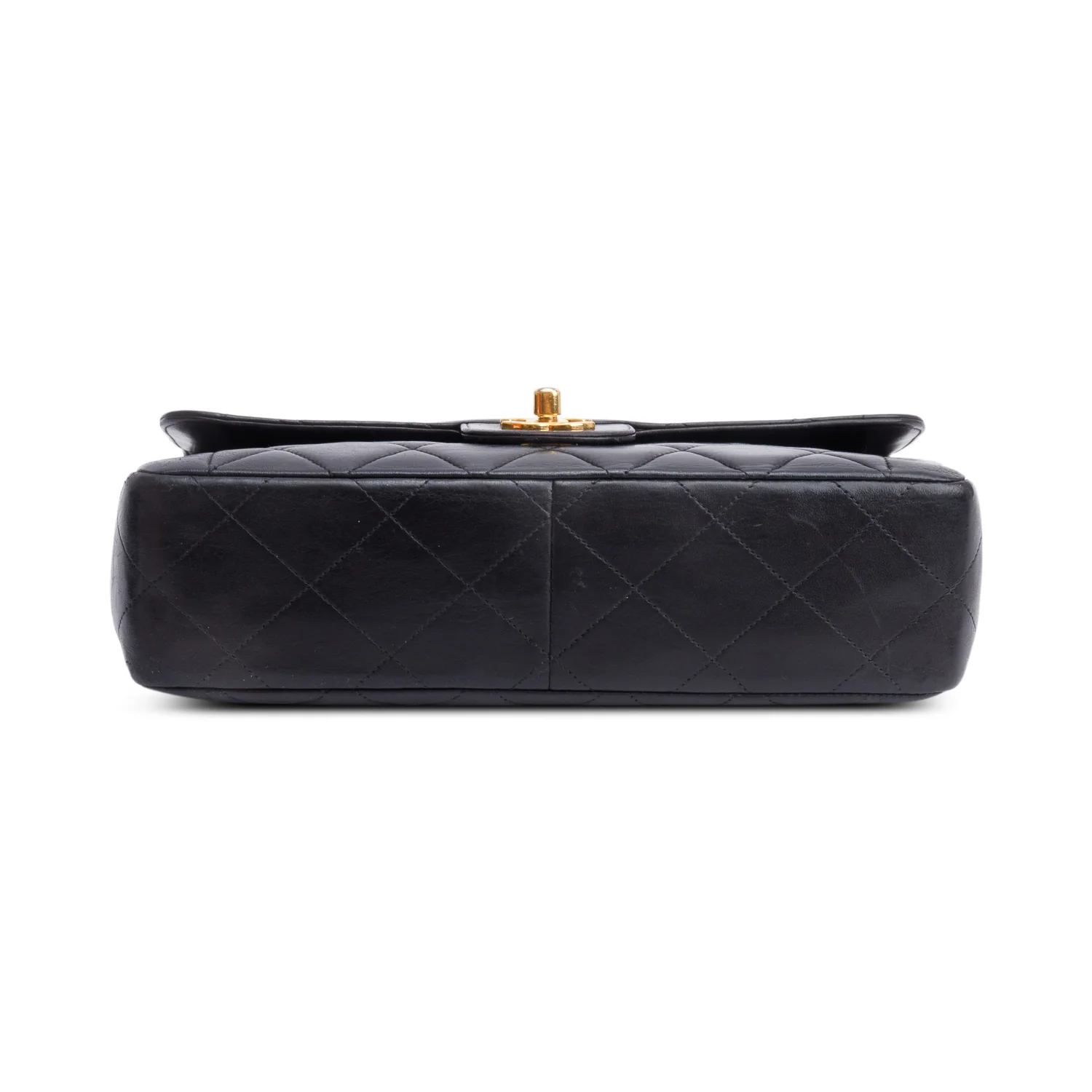Chanel Vintage Black Quilted Lambskin Leather Medium CC Chain Flap Bag - Image 7