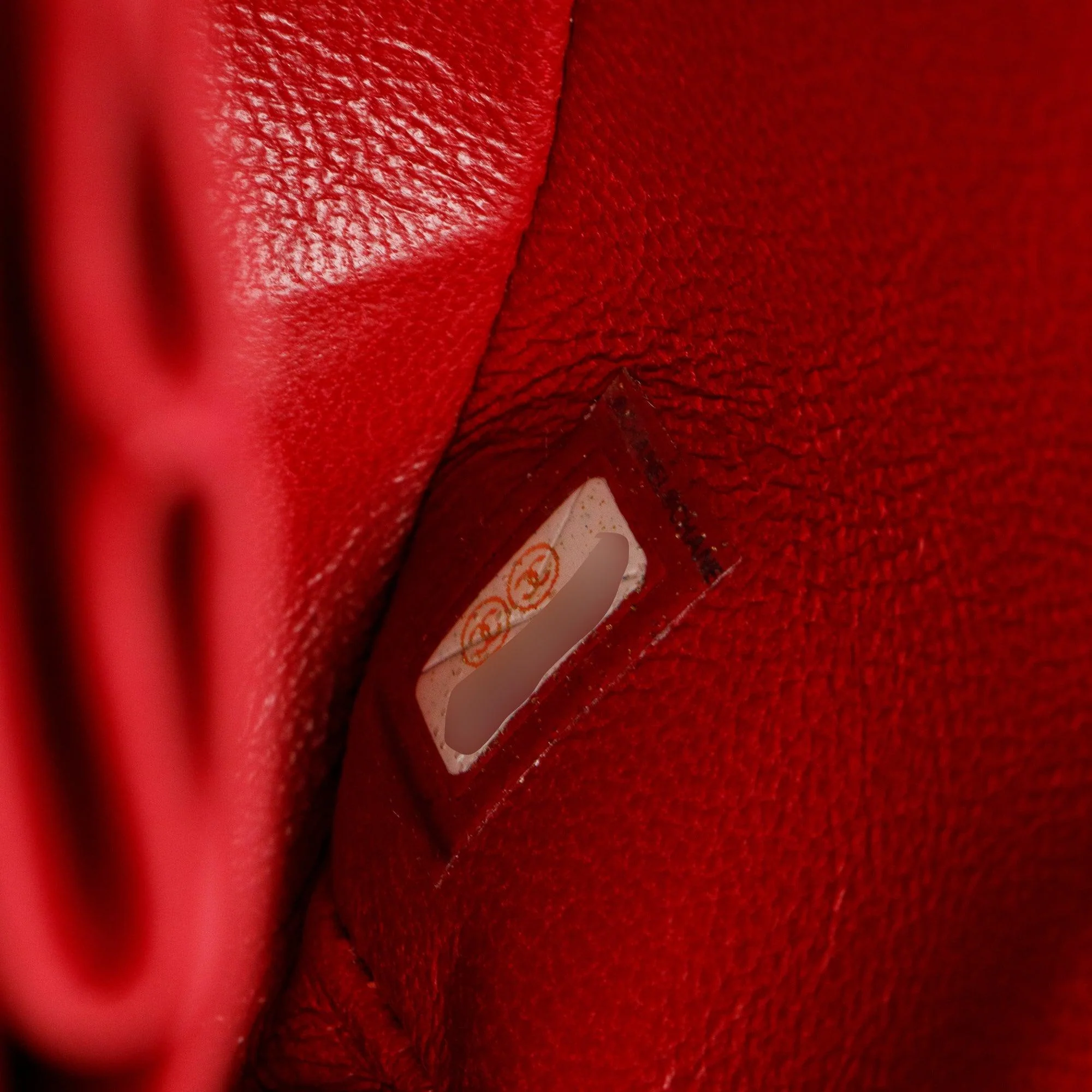 Chanel Vintage Red Quilted Lambskin Leather Classic Medium Double Flap Bag w/ Box & Authenticity Card - Image 11