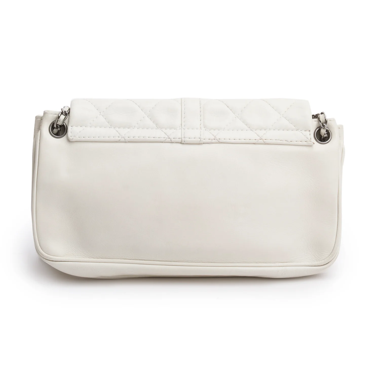 Chanel White Lambskin Mademoiselle Accordion Flap Bag - Image 5