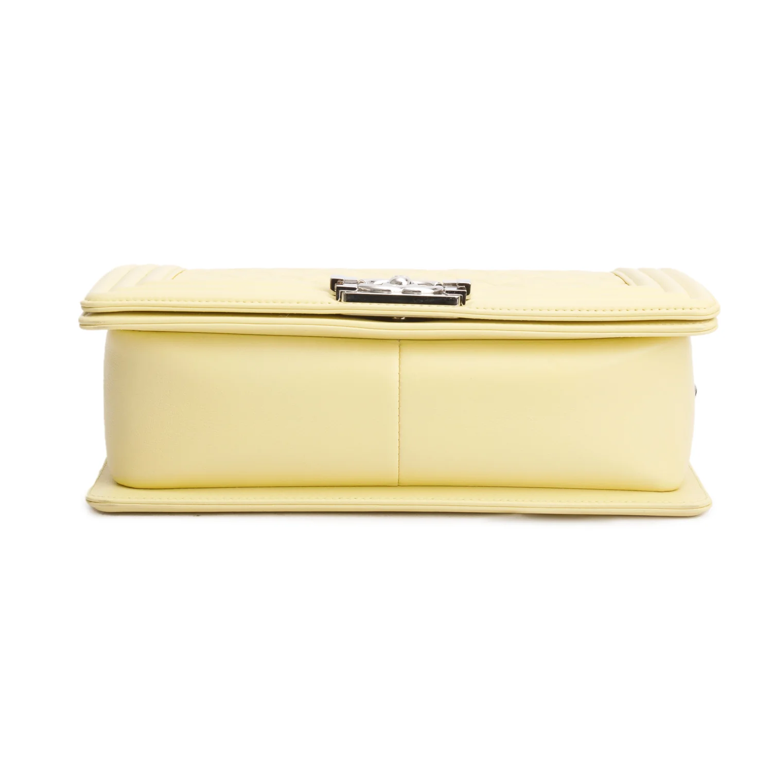 Chanel Yellow Quilted Lambskin Leather Medium Boy Bag w/ Authenticity Card - Image 7