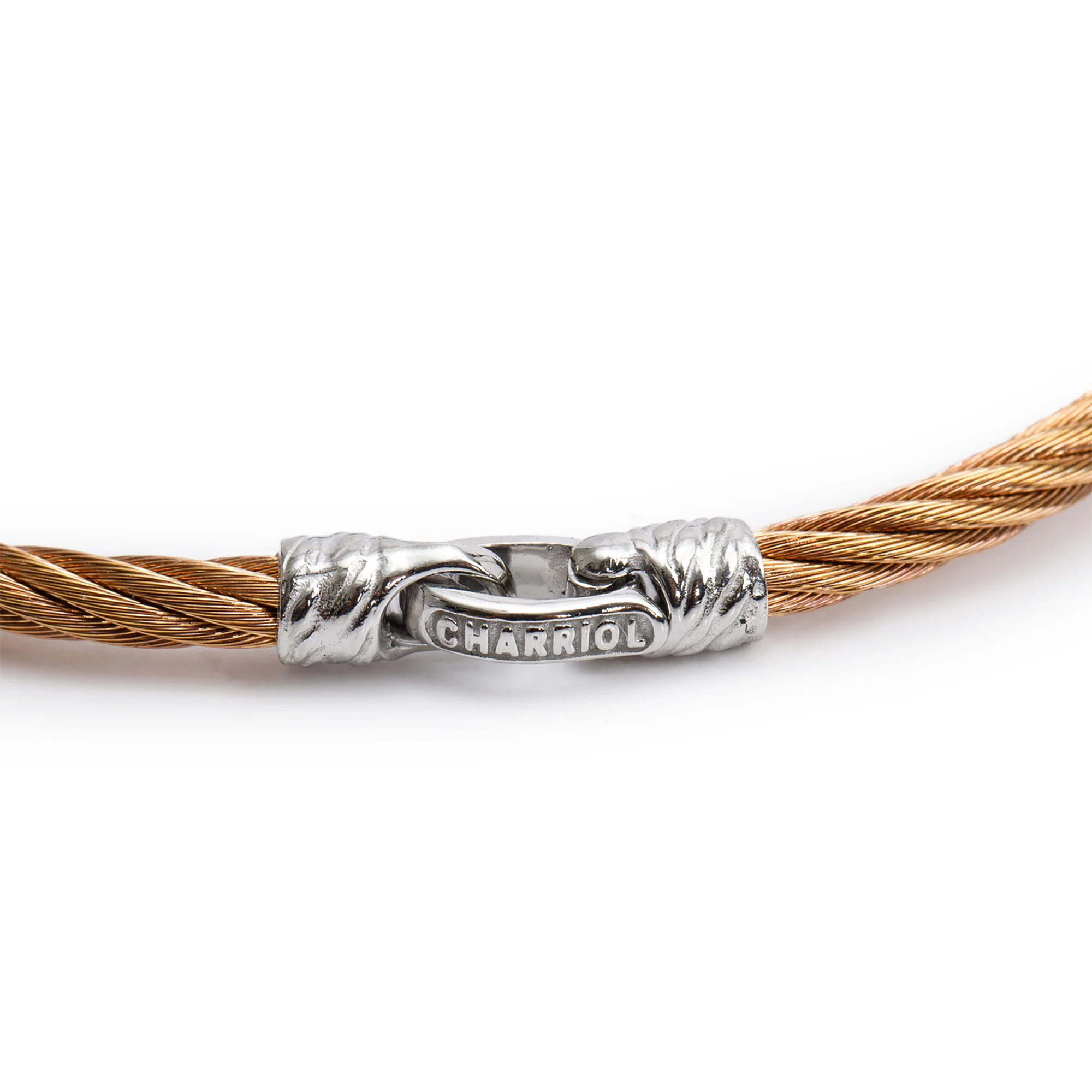 Charriol 18k White Gold & Rose PVD Stainless Steel Diamond Station Bracelet - Image 3