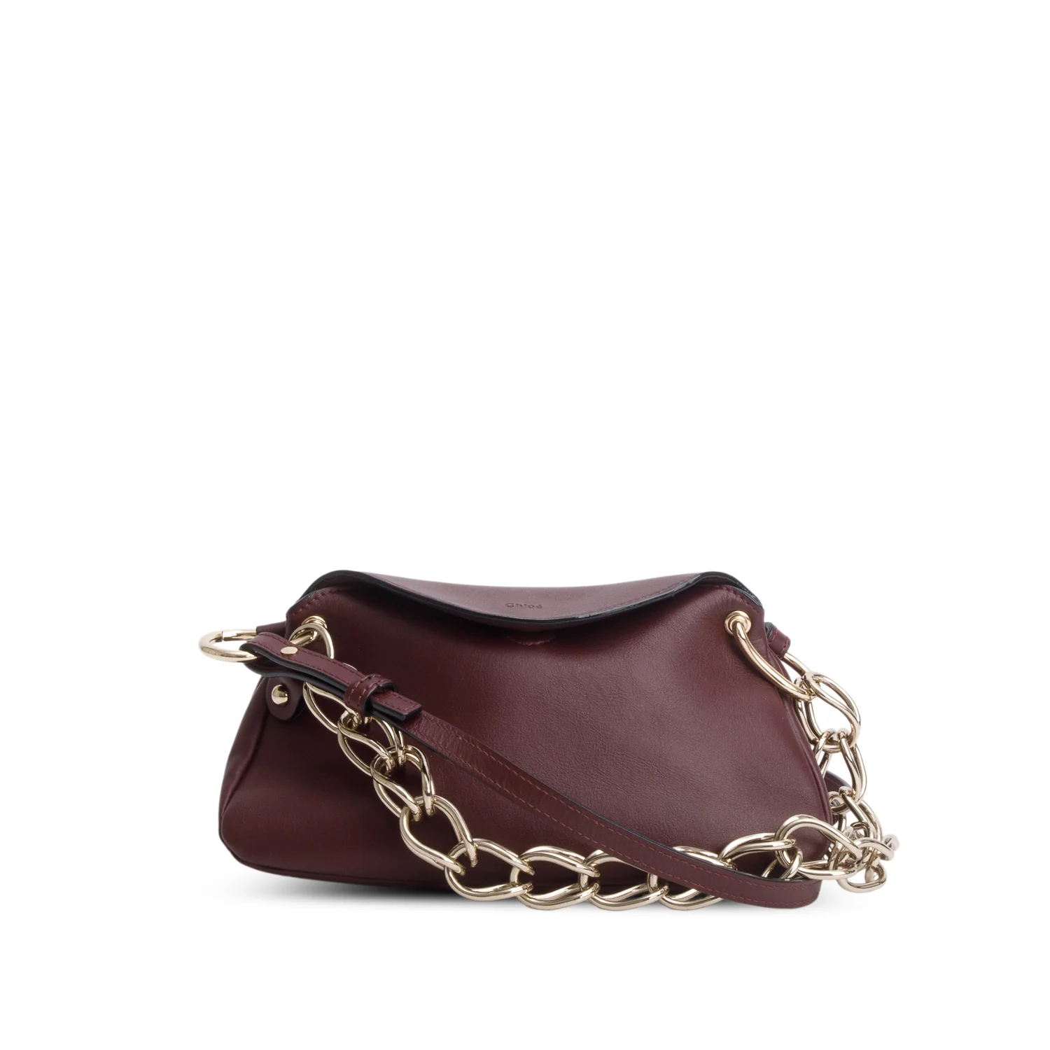 Chloe 2022 Burgundy Calfskin Mini Juana w/ Strap