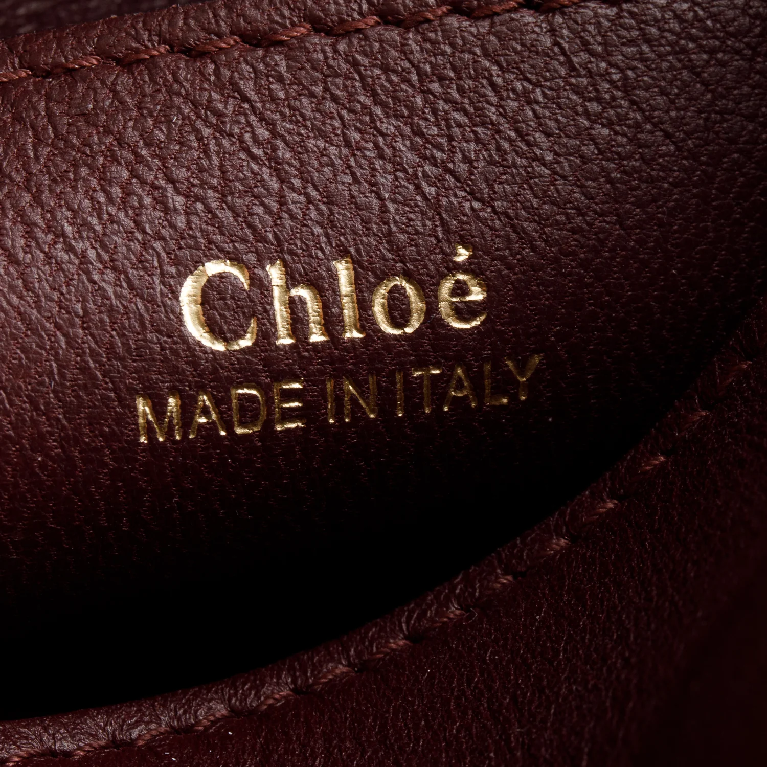 Chloe 2022 Burgundy Calfskin Mini Juana w/ Strap - Image 9