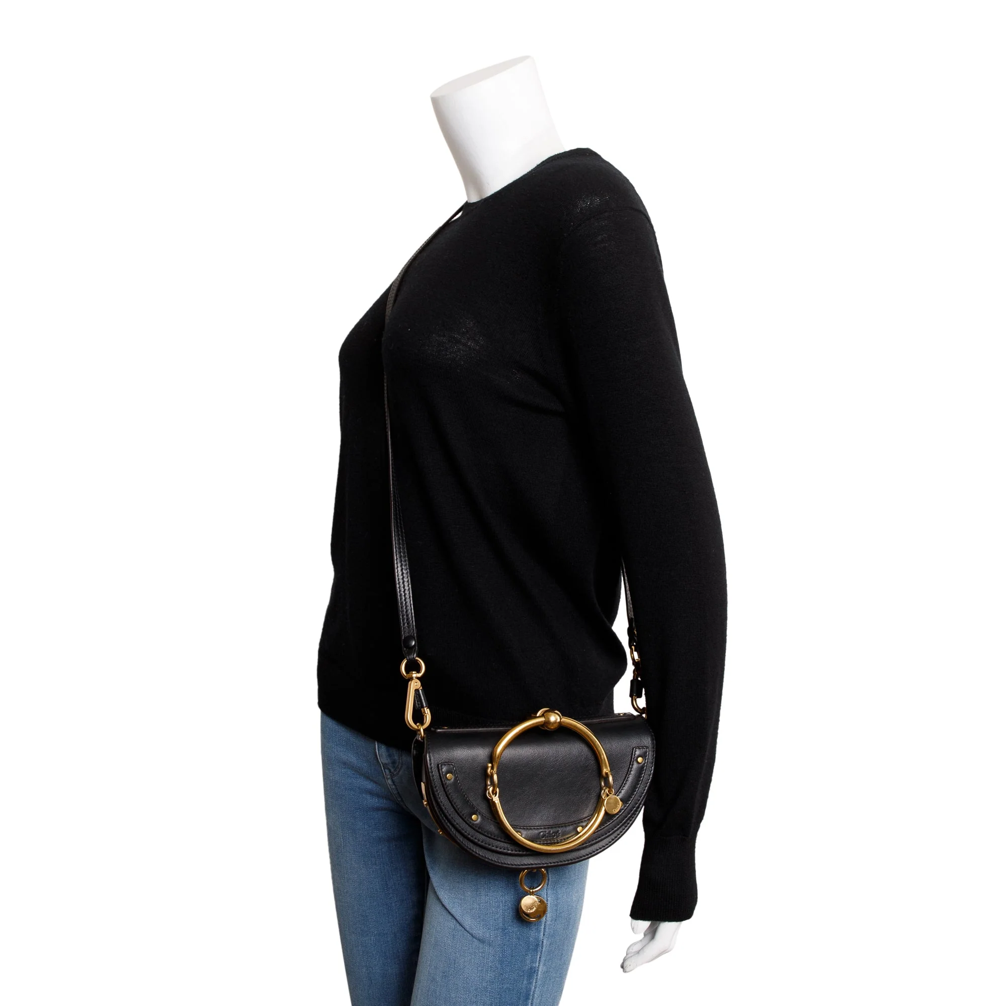 Chloe Black Calfskin Leather Small Nile Bracelet Crossbody Bag - Image 2