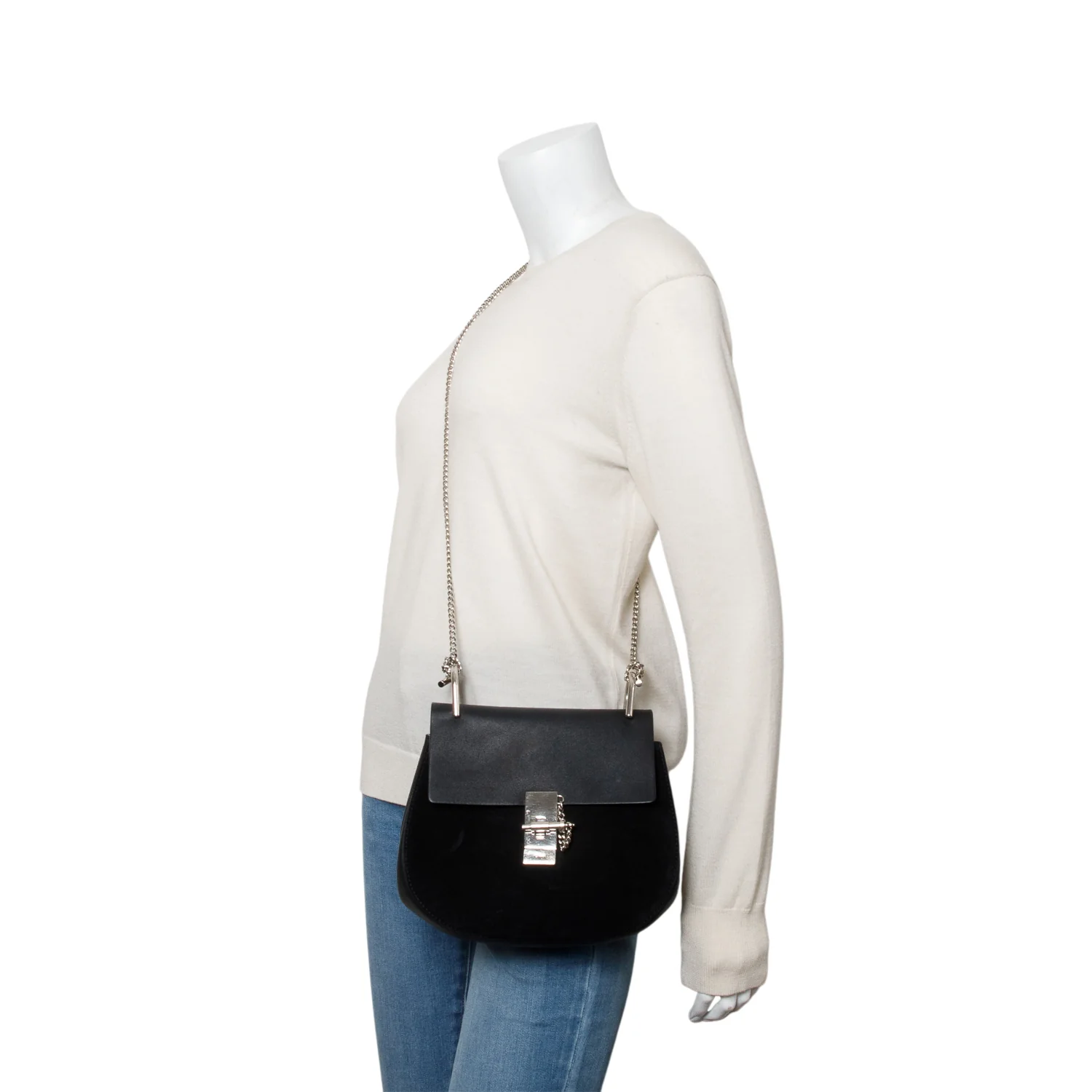 Chloe Black Grained Lambskin Medium Drew Shoulder Bag - Image 2