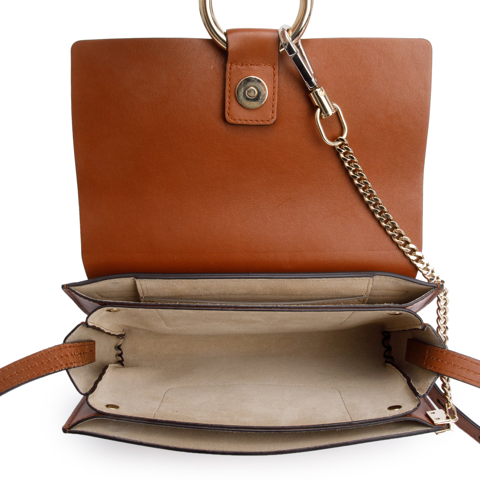 Chloe Brown Suede & Calfskin Leather Small Faye Shoulder Bag w/ Authenticity Card - Image 7