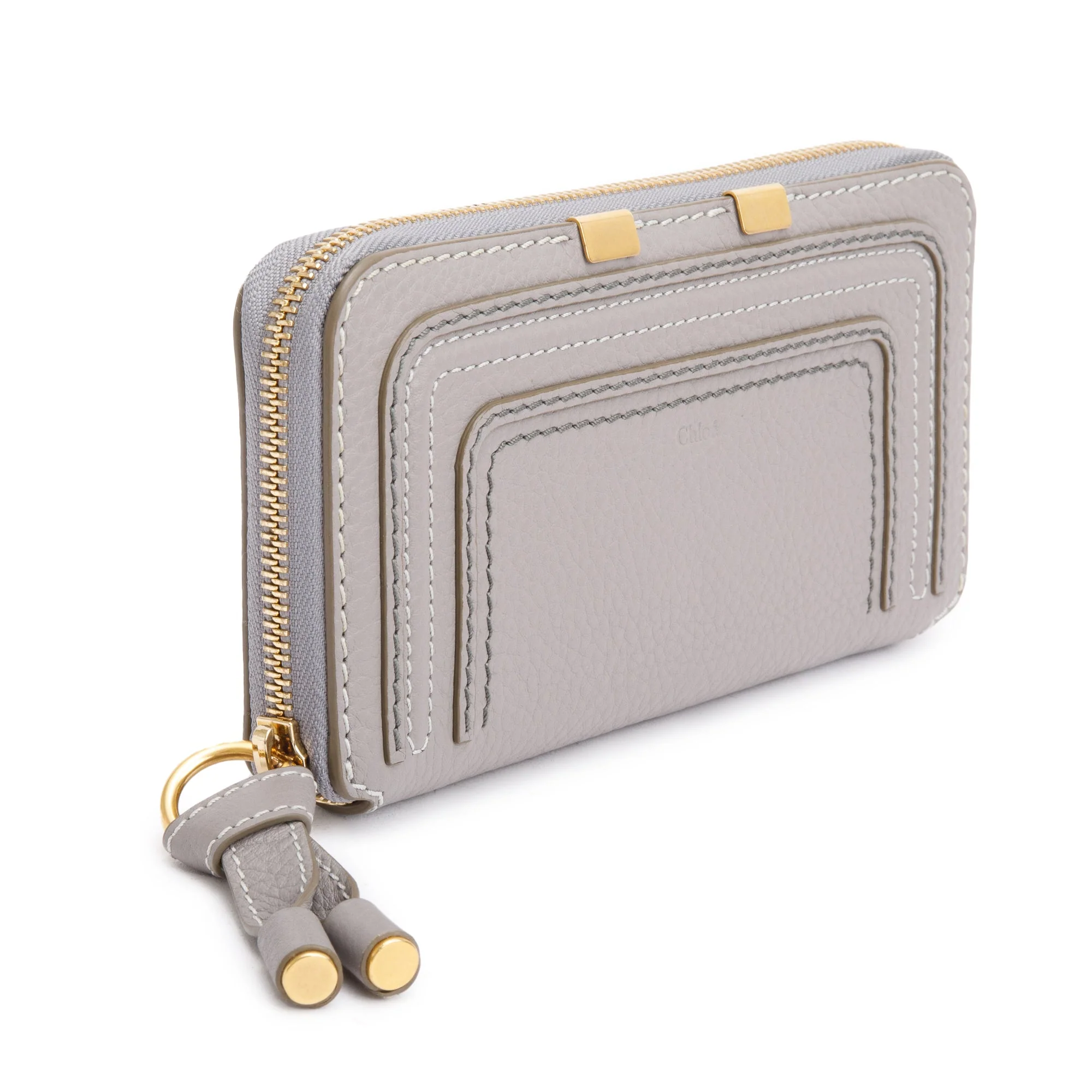 Chloe Grey Calfskin Leather Marcie Continental Flap Wallet w/ Box - Image 3