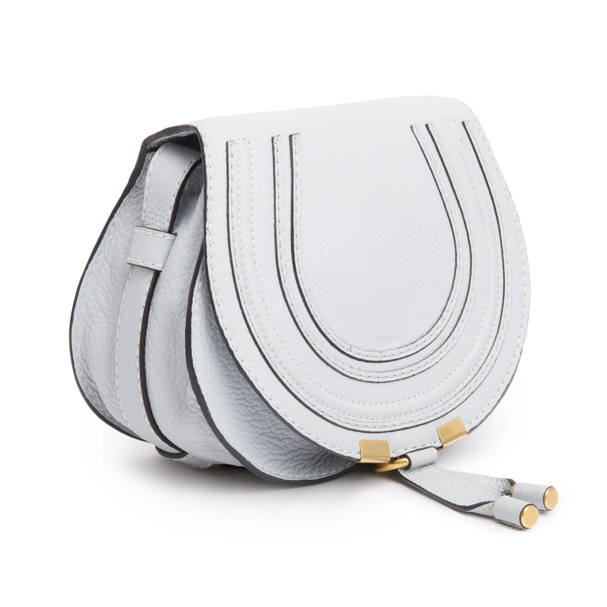 Chloe Grey Calfskin Leather Small Marcie Crossbody Bag - Image 4