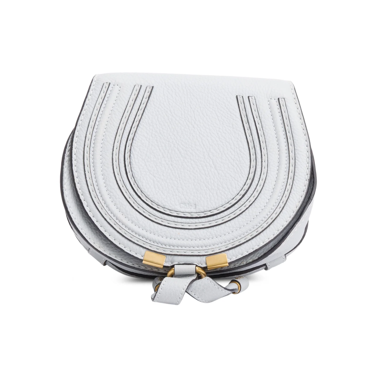 Chloe Grey Calfskin Leather Small Marcie Crossbody Bag - Image 3