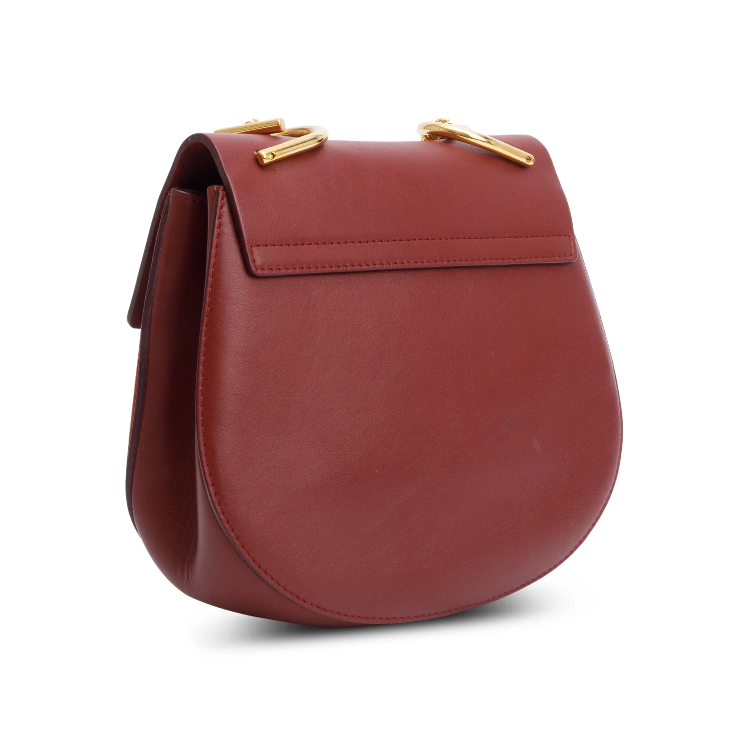Chloe Maroon Suede Calfskin Leather Mini Drew Crossbody Bag - Image 6