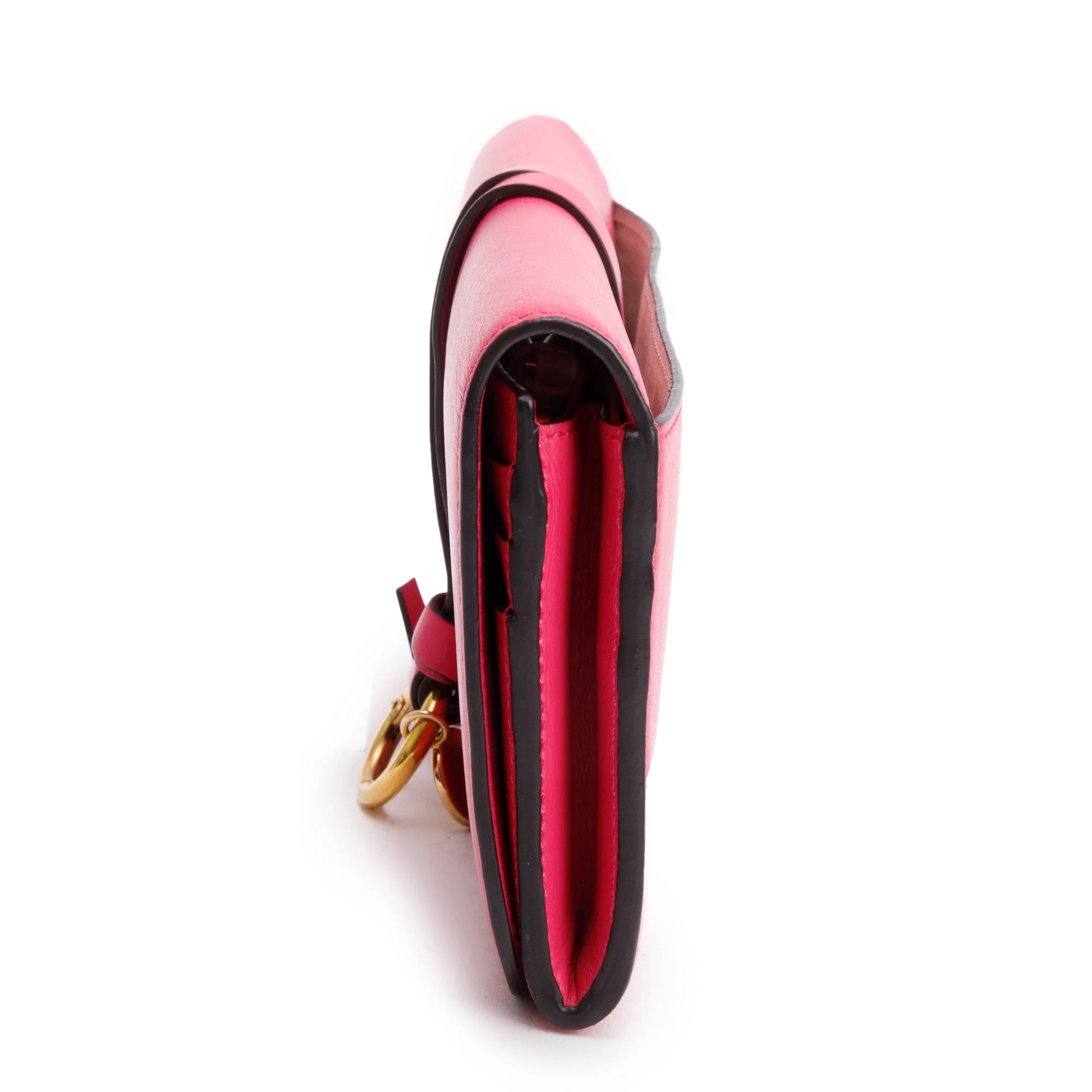Chloe Pink Smooth Leather Alphabet Flap Wallet - Image 3