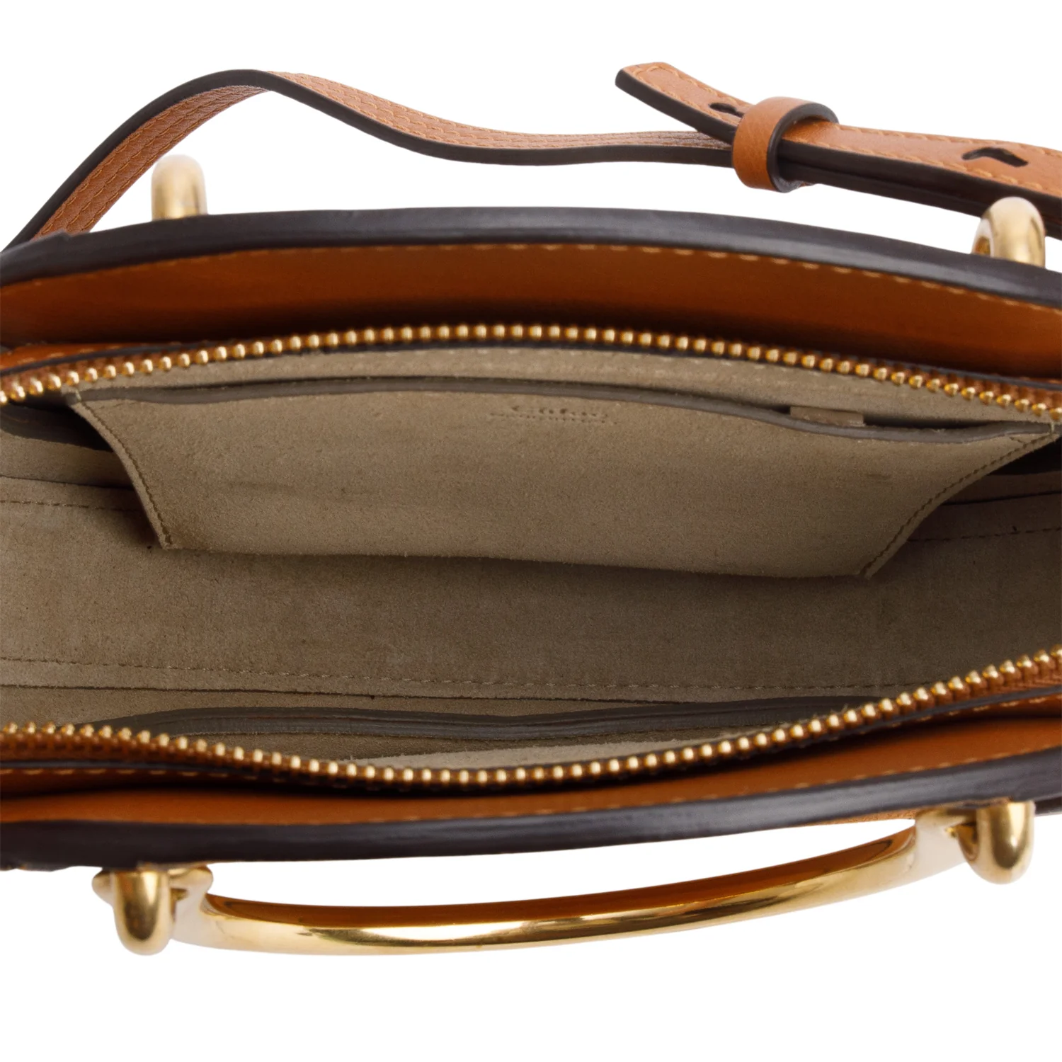 Chloe Tan Suede Small Pixie Crossbody Bag w/ Strap - Image 8