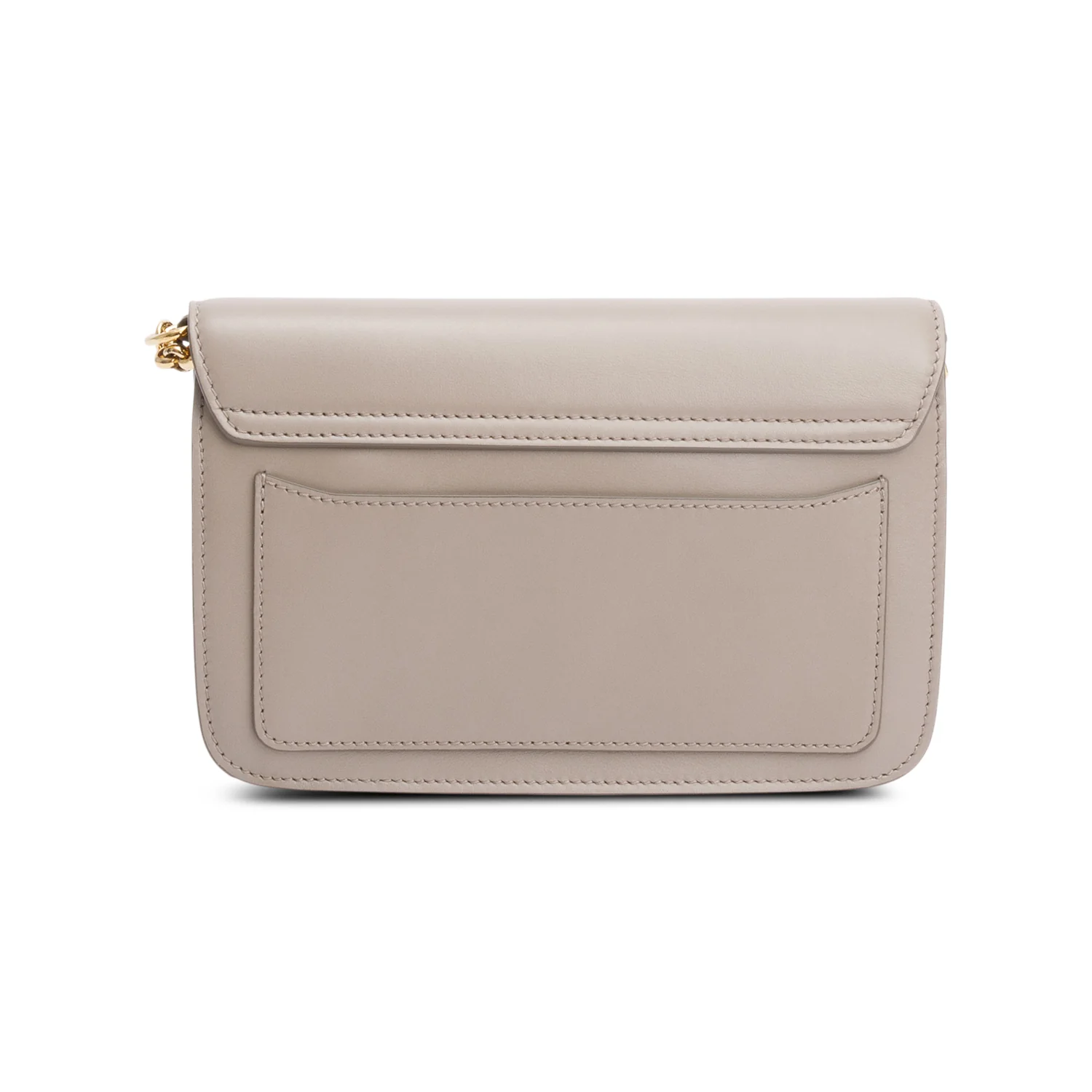 Chloe Taupe Calfskin Leather Suede "C" Clutch On Chain - Image 5